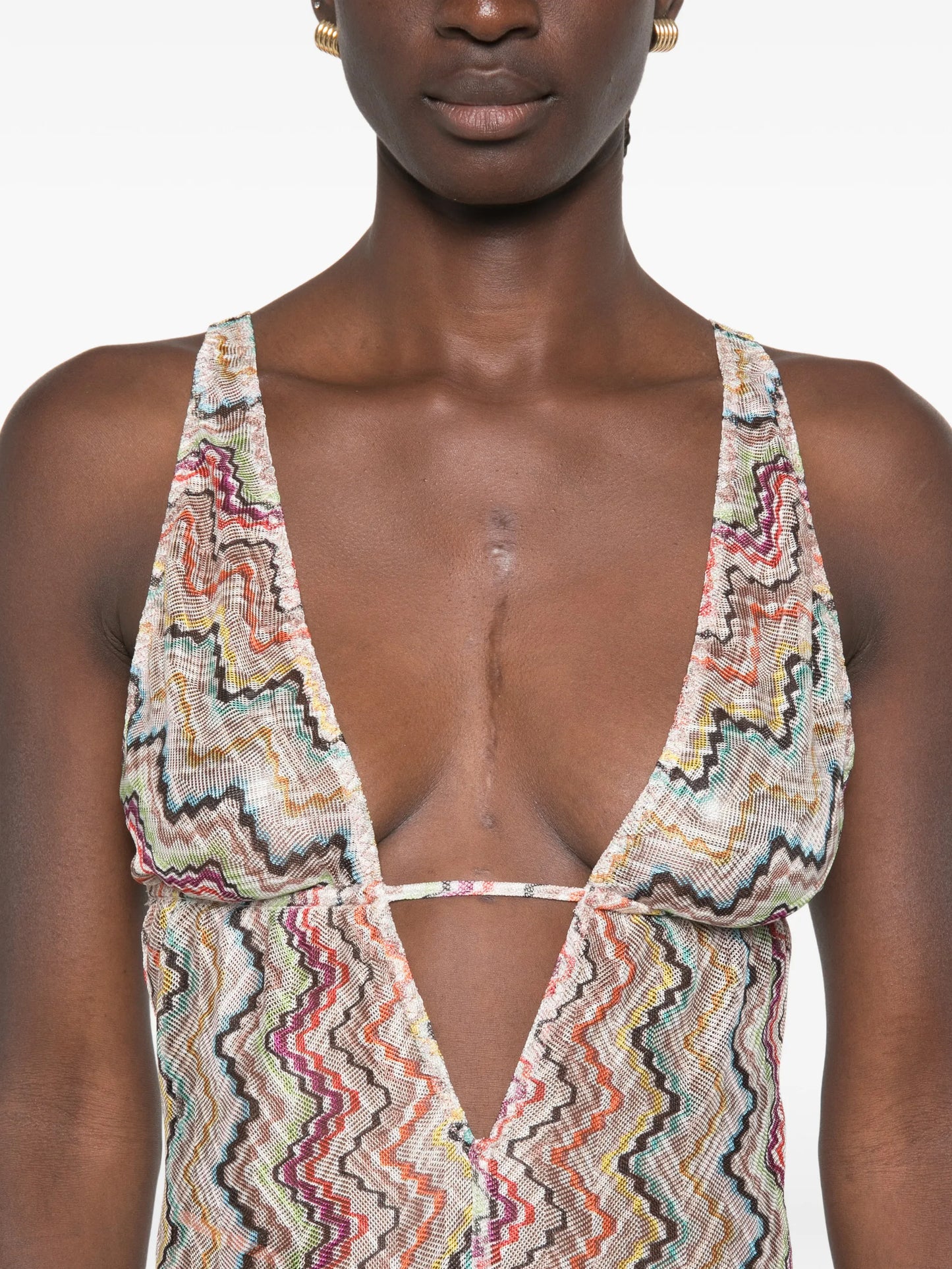 zigzag-pattern jumpsuit