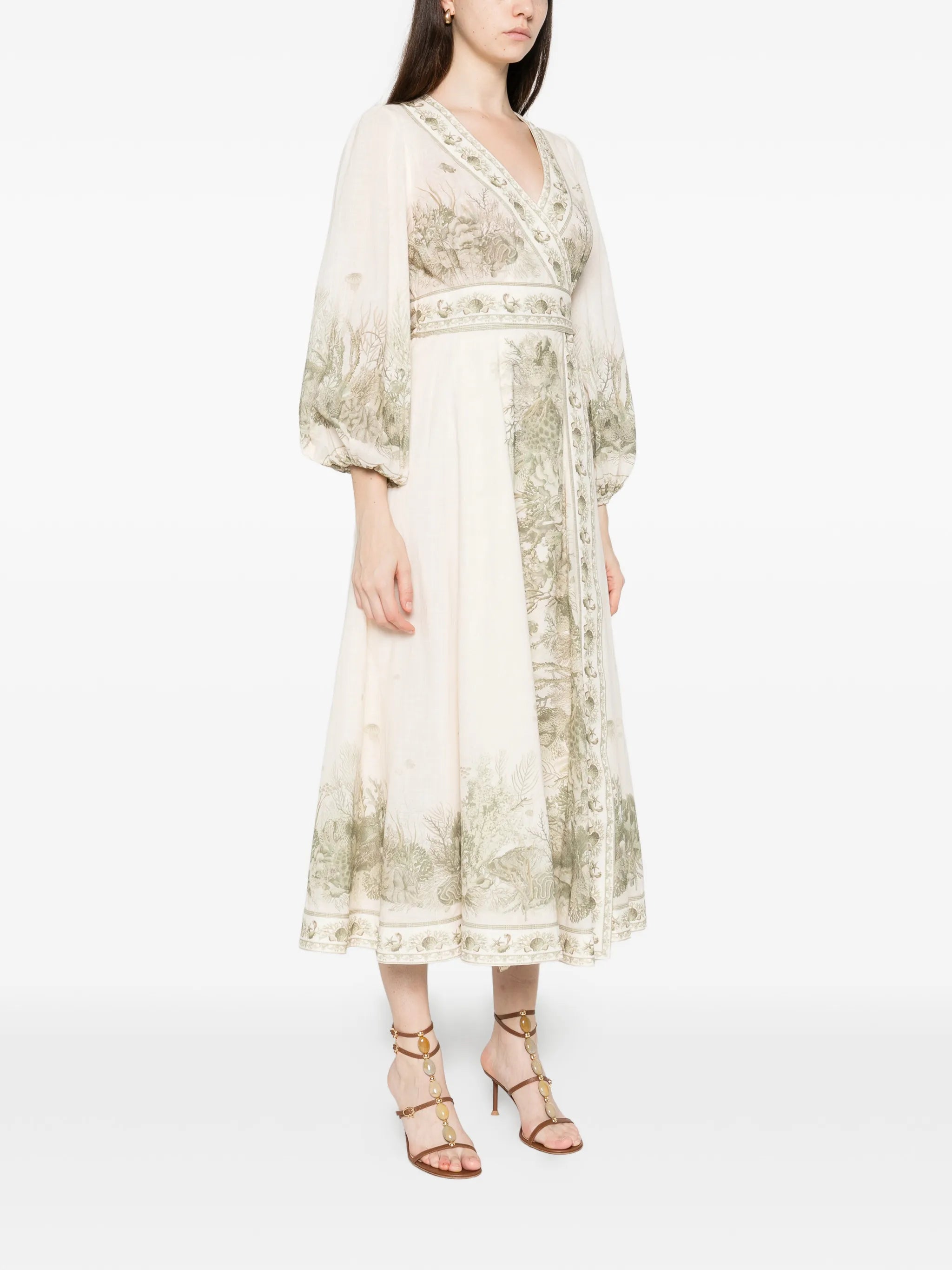 v-neck floral print dress