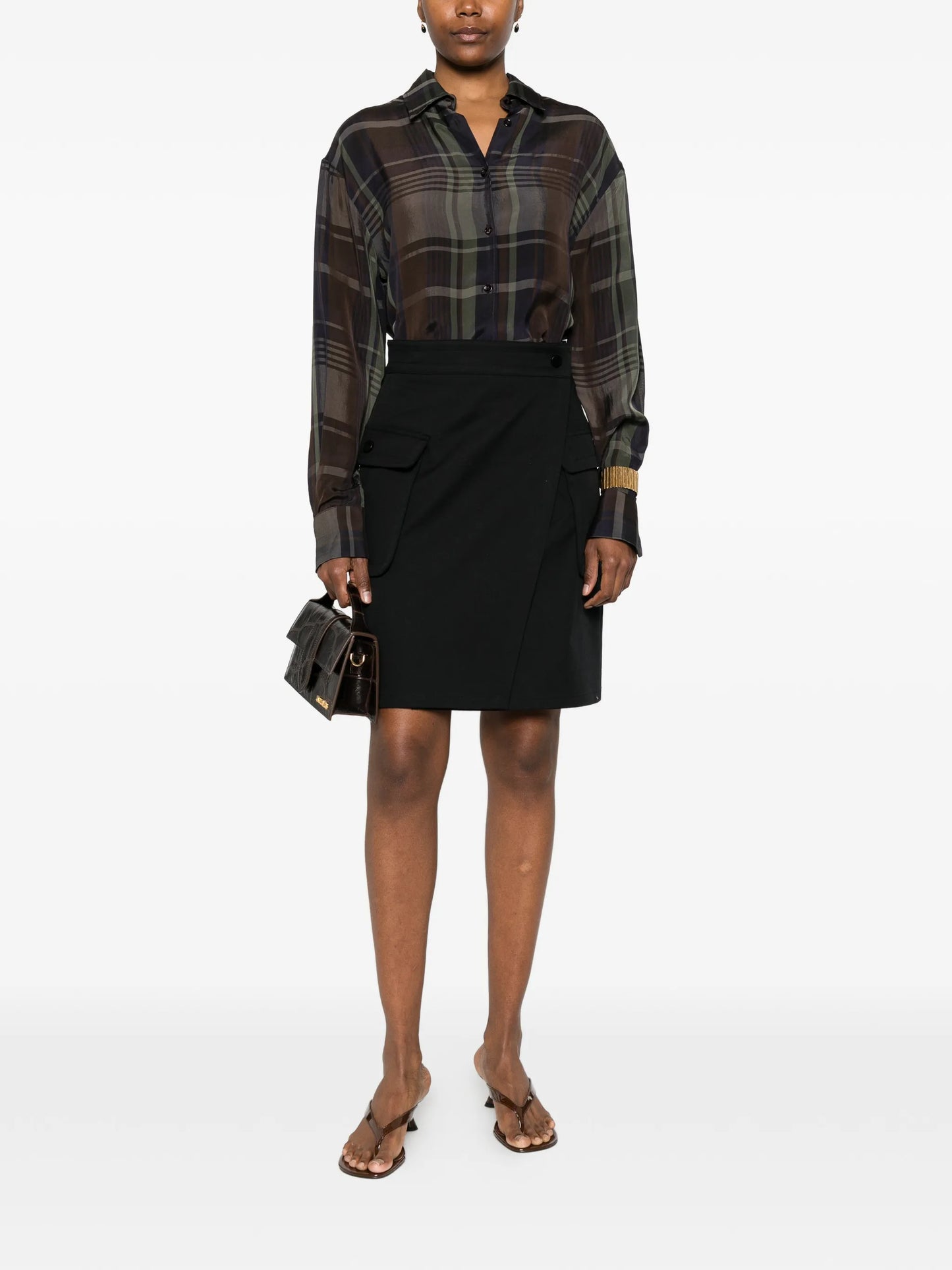 flap-pocket mini skirt