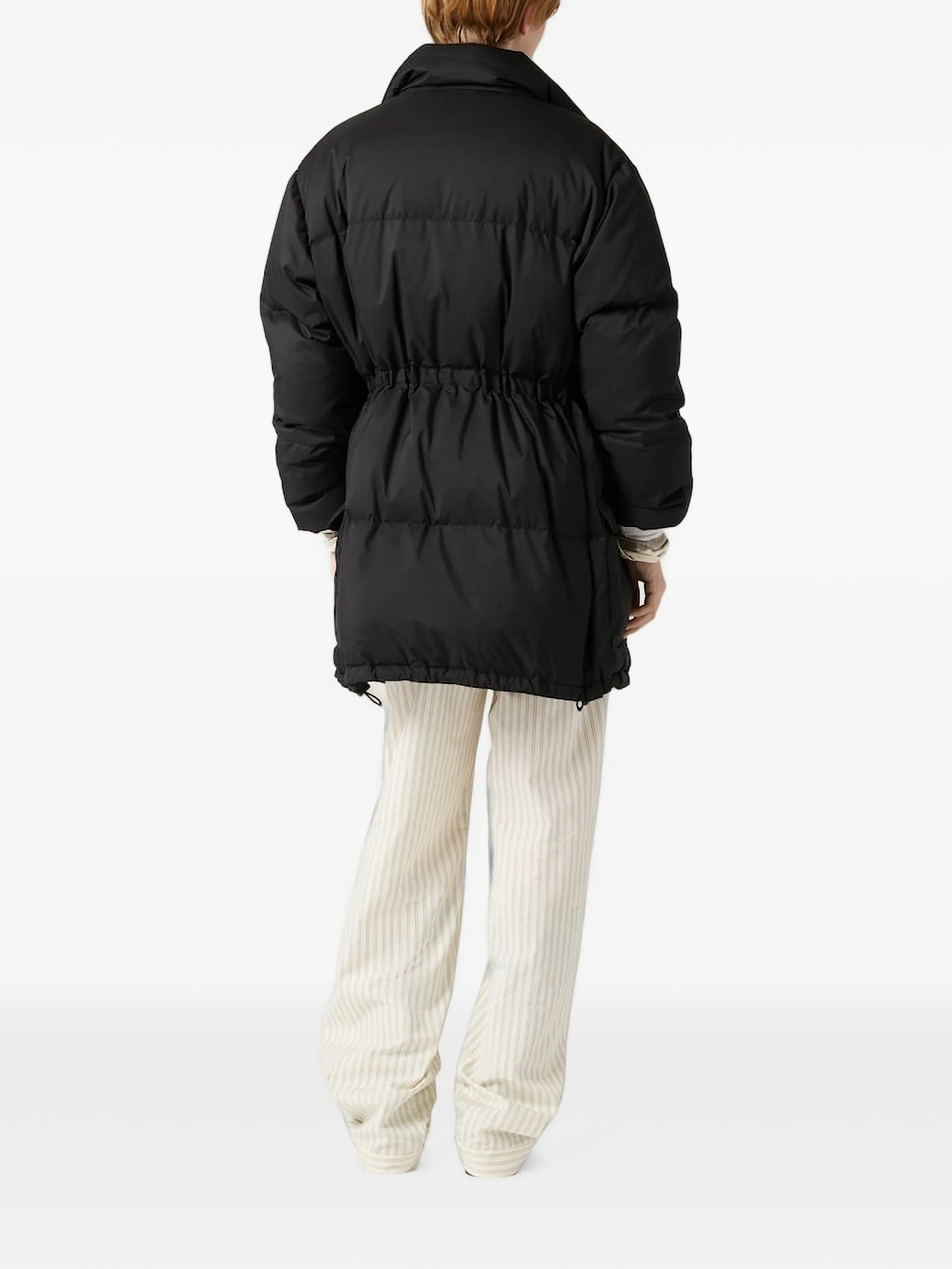 technical pongé down long jacket