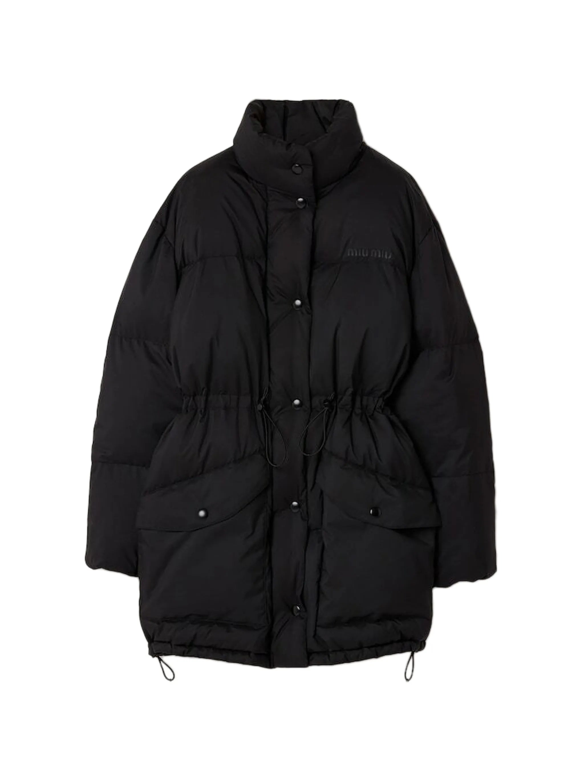 technical pongé down long jacket