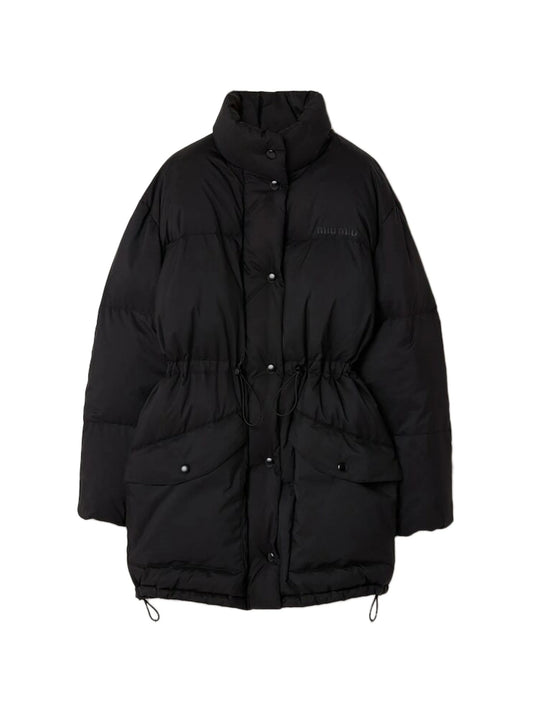 technical pongé down long jacket