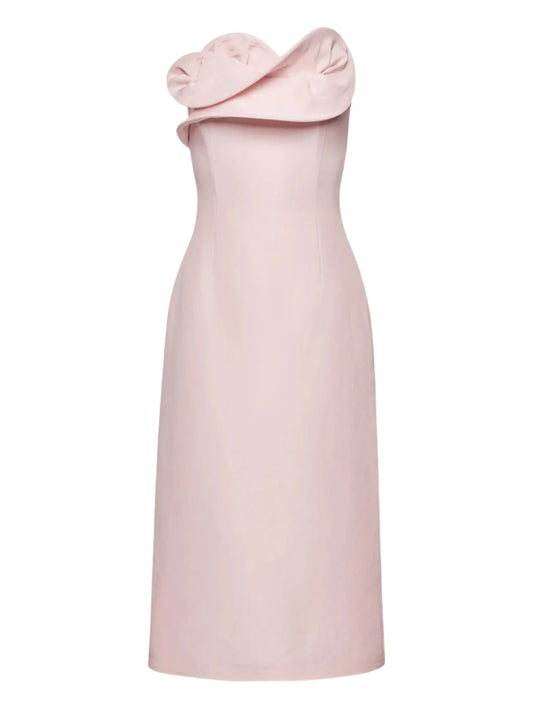 ruffled strapless dress
