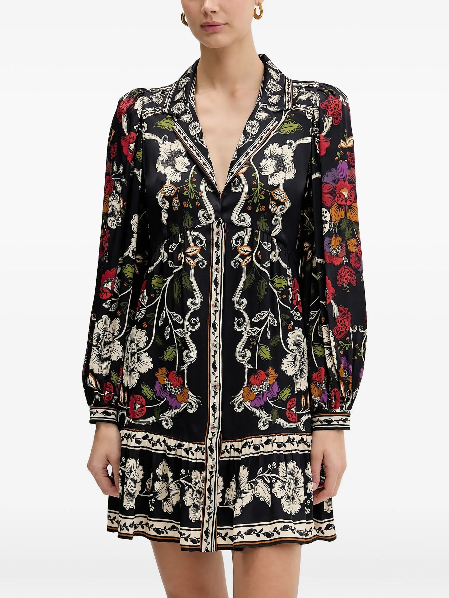 mini Black Rococo Flowers dress