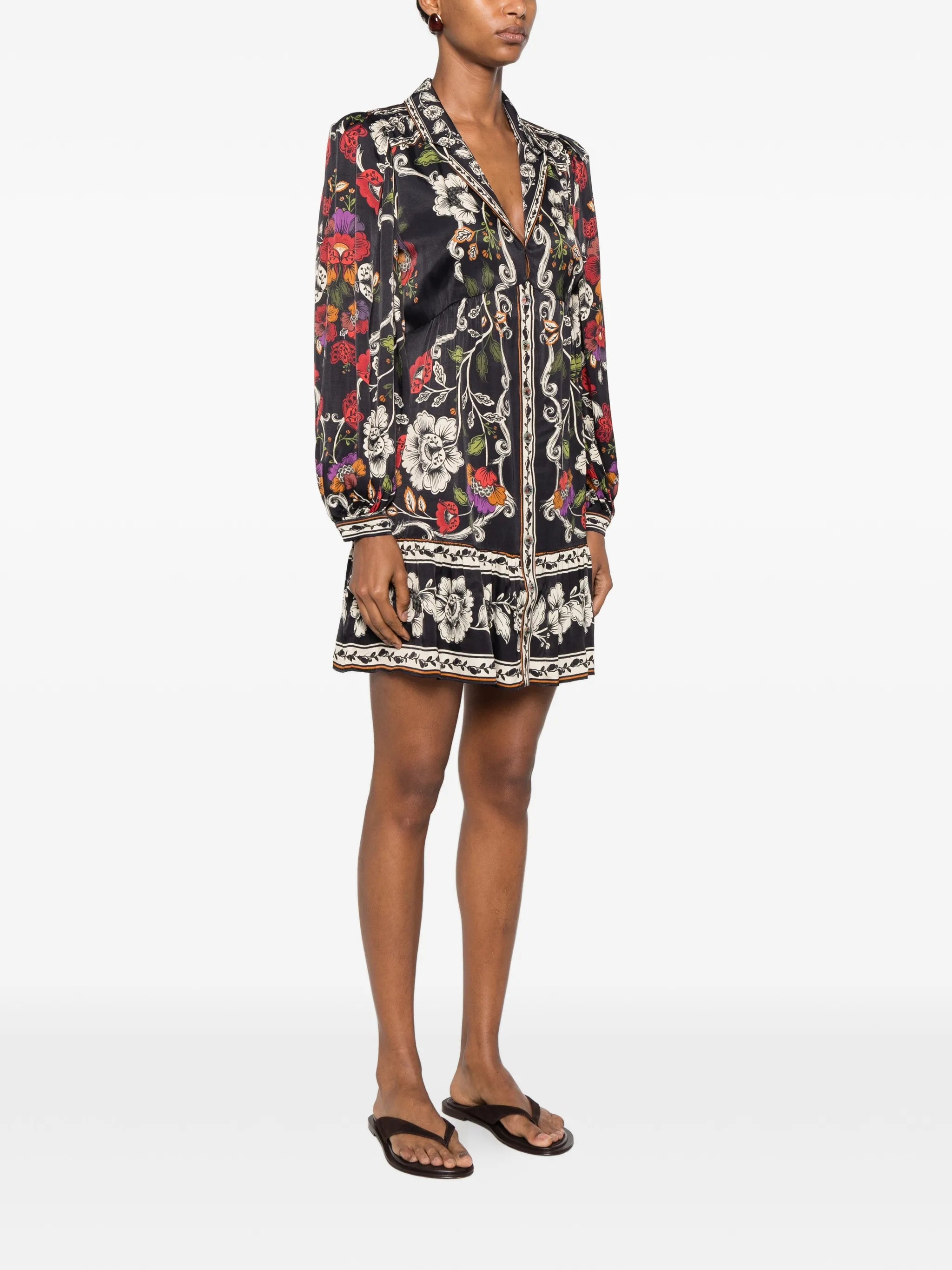 flower-print mini dress