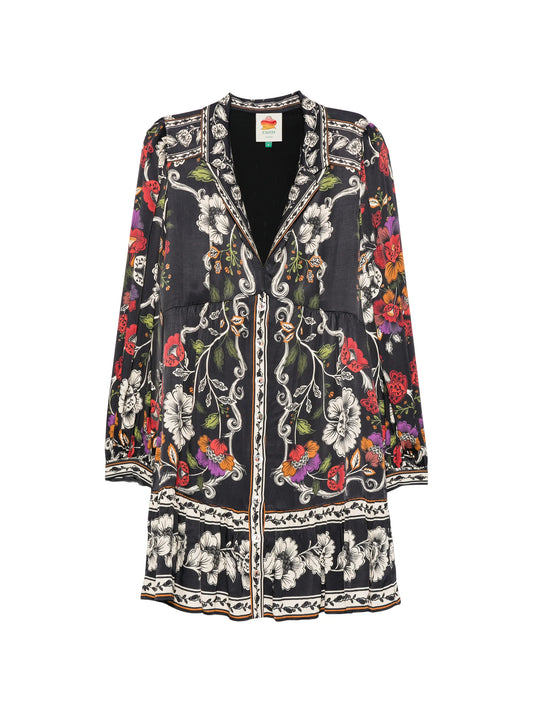 flower-print mini dress