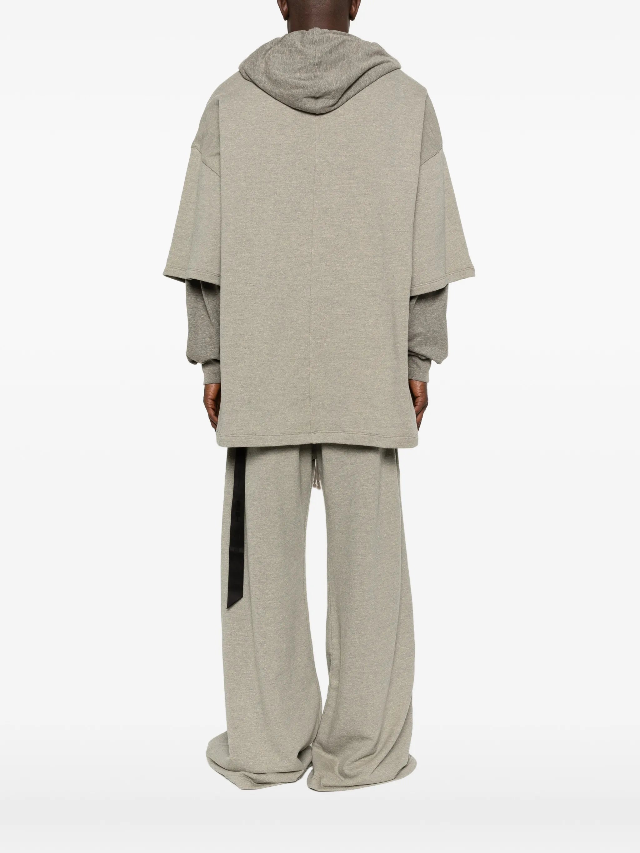 drawstring layered hoodie