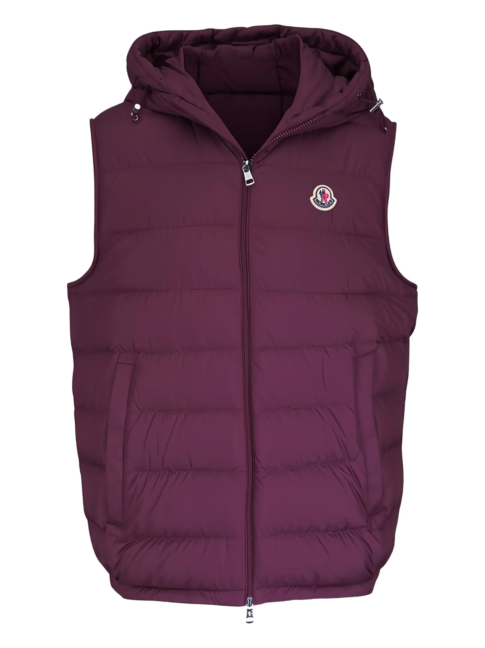 hooded logo gilet