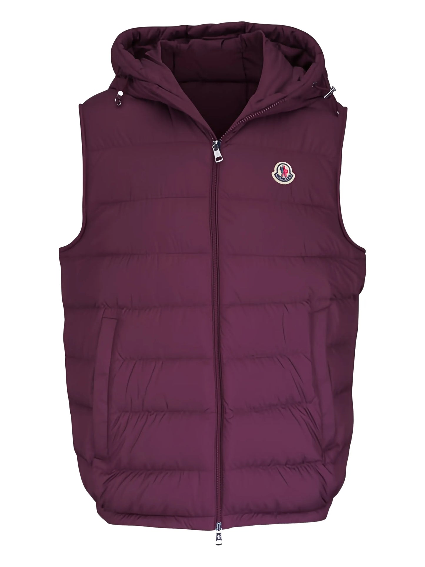 hooded logo gilet