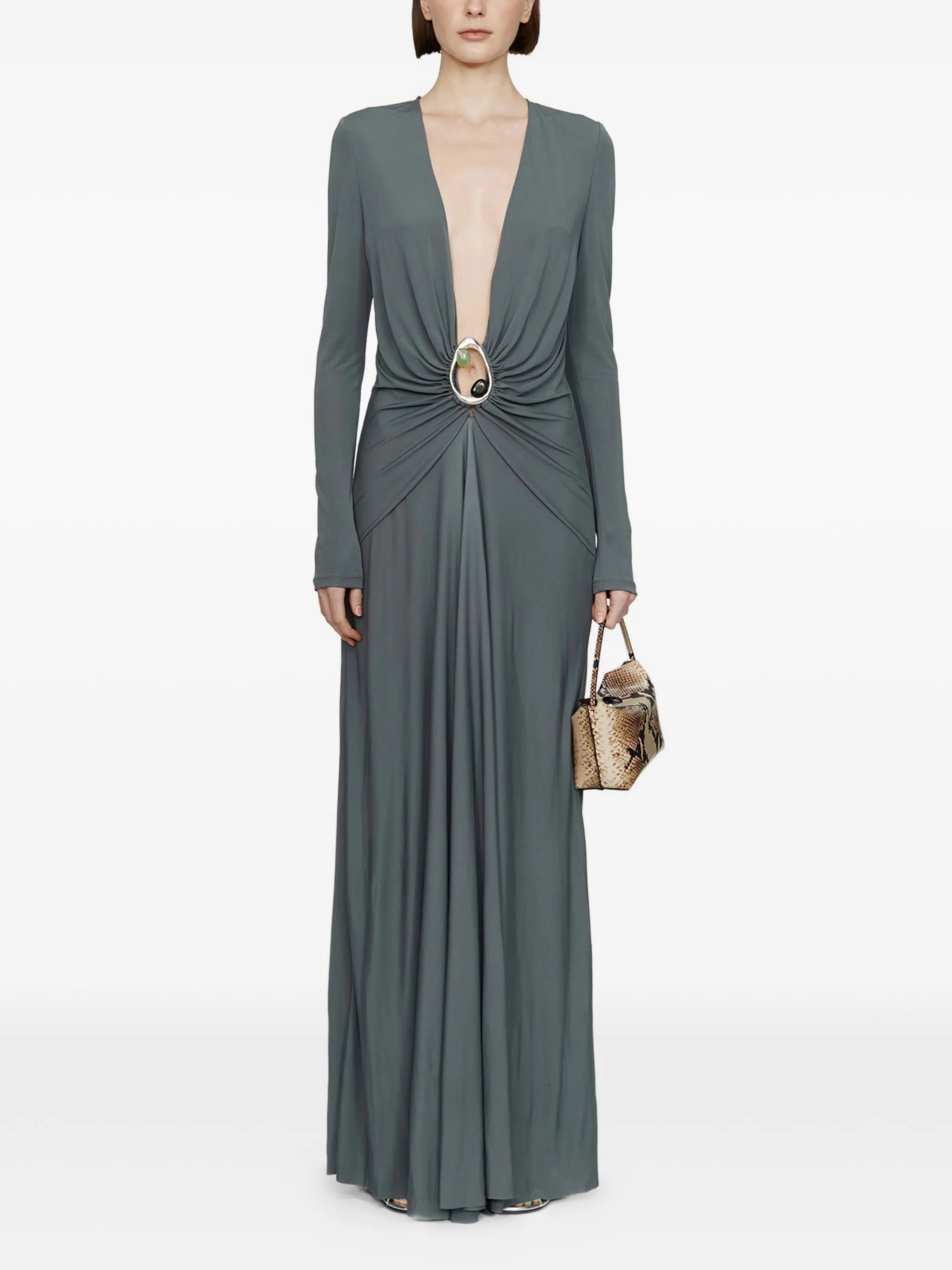 Orica ruched V-neck maxi dress