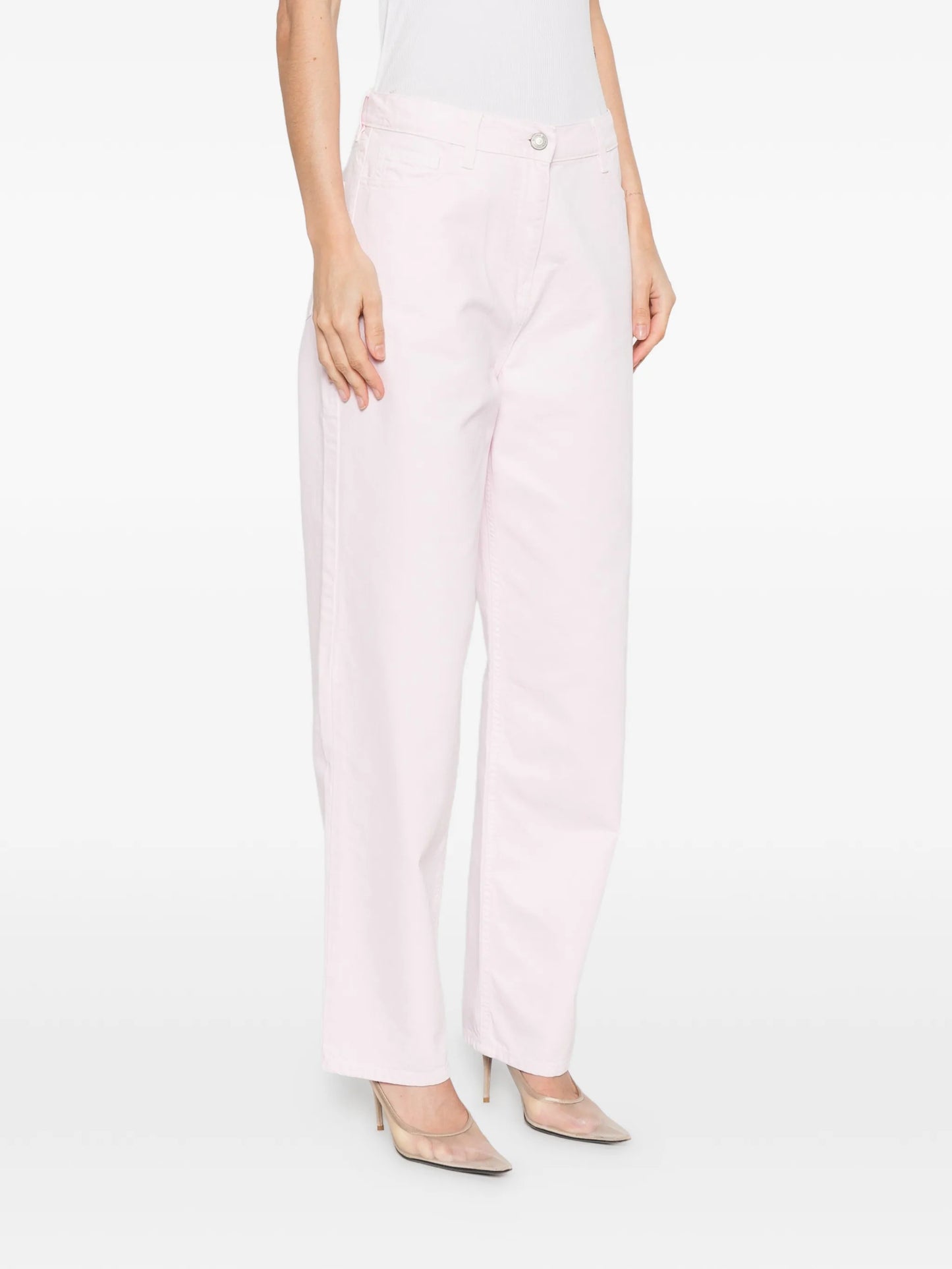 button denim trousers