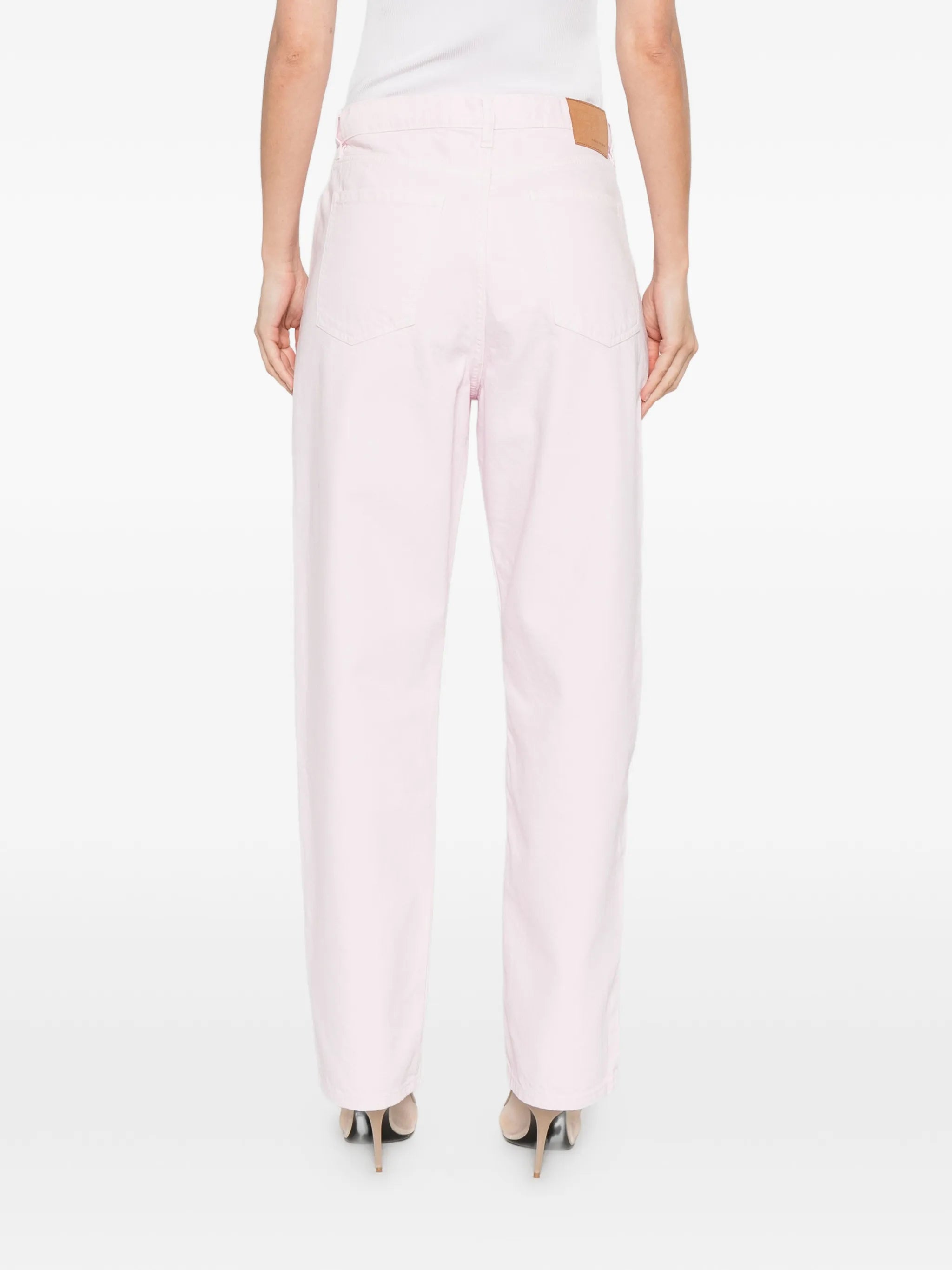 button denim trousers