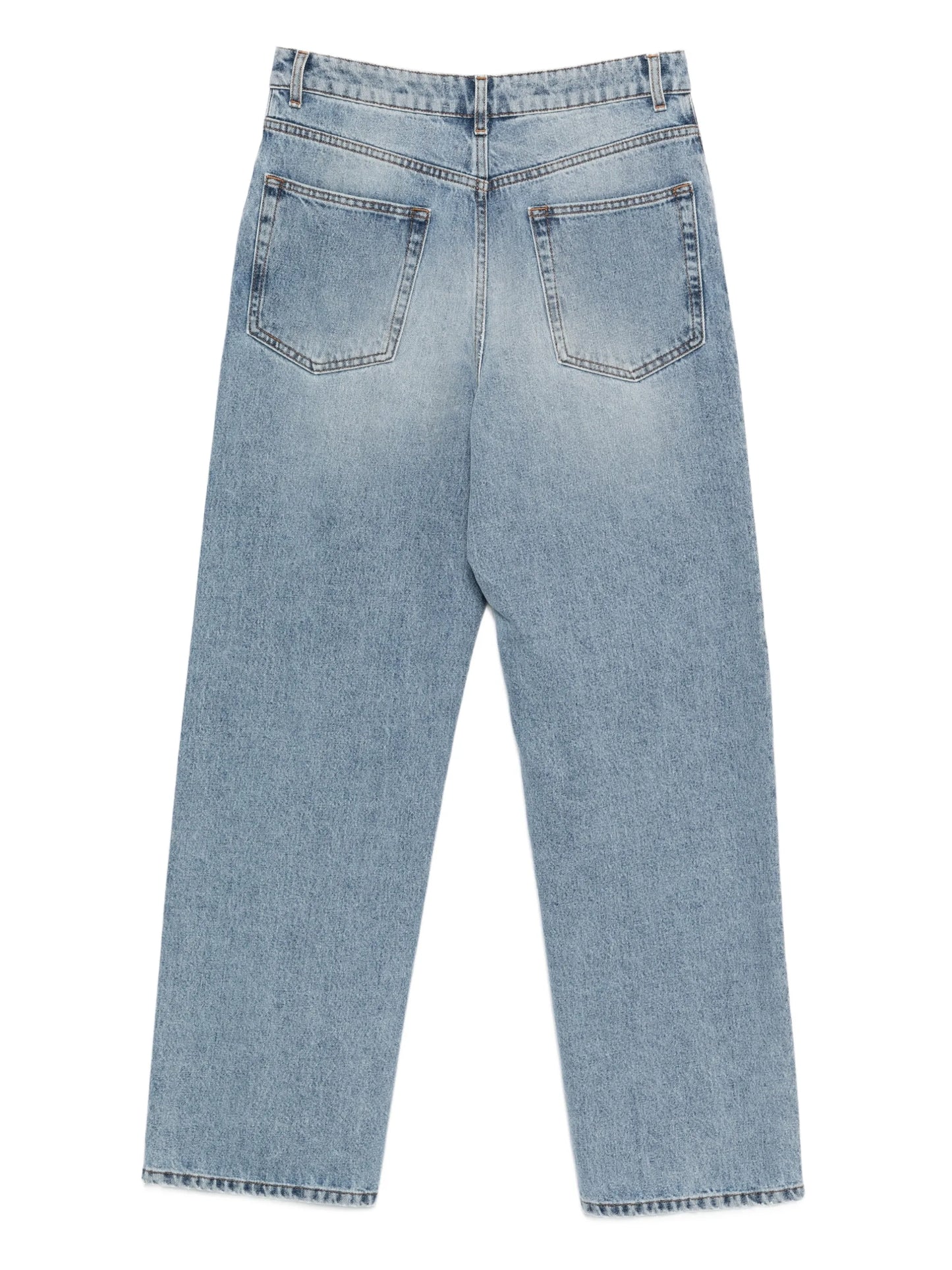 buttoned straight jeans