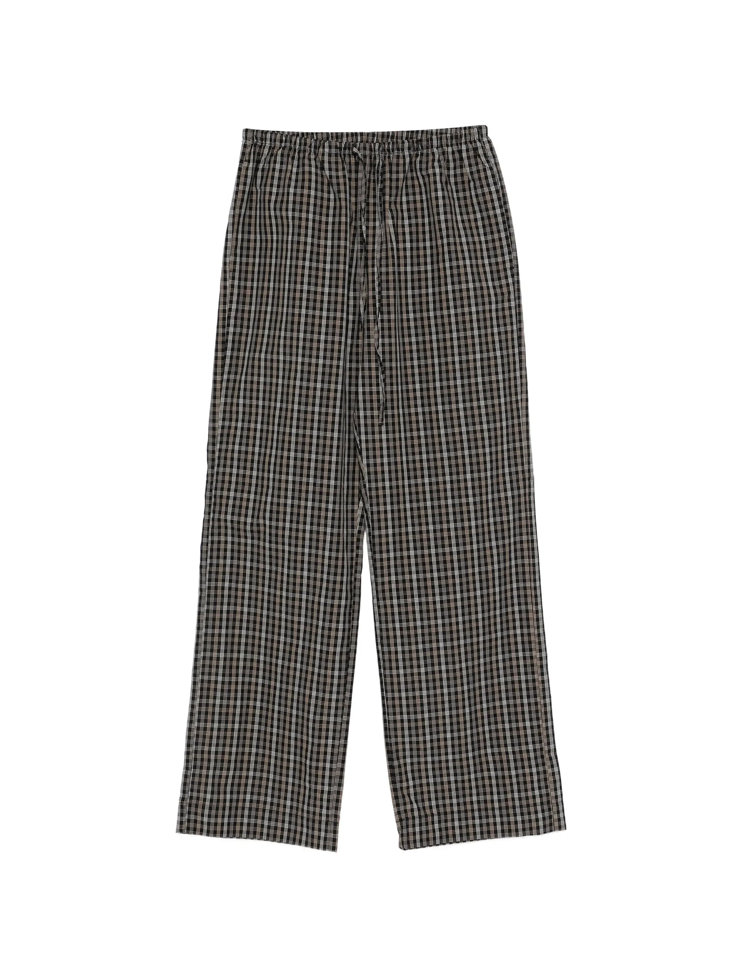 drawstring checked trousers