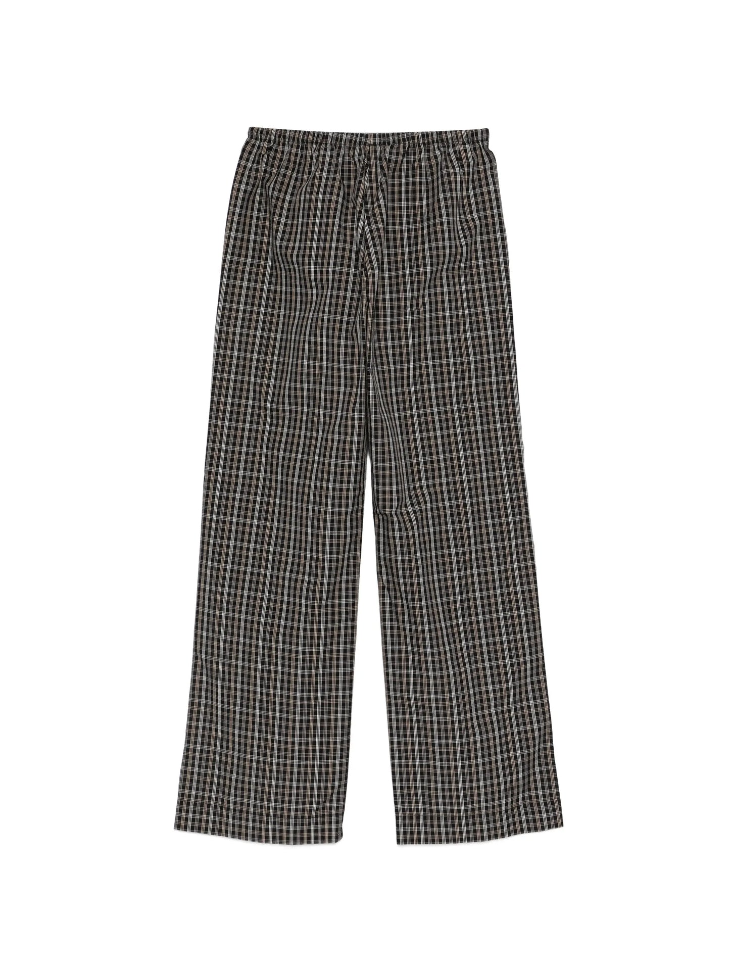 drawstring checked trousers