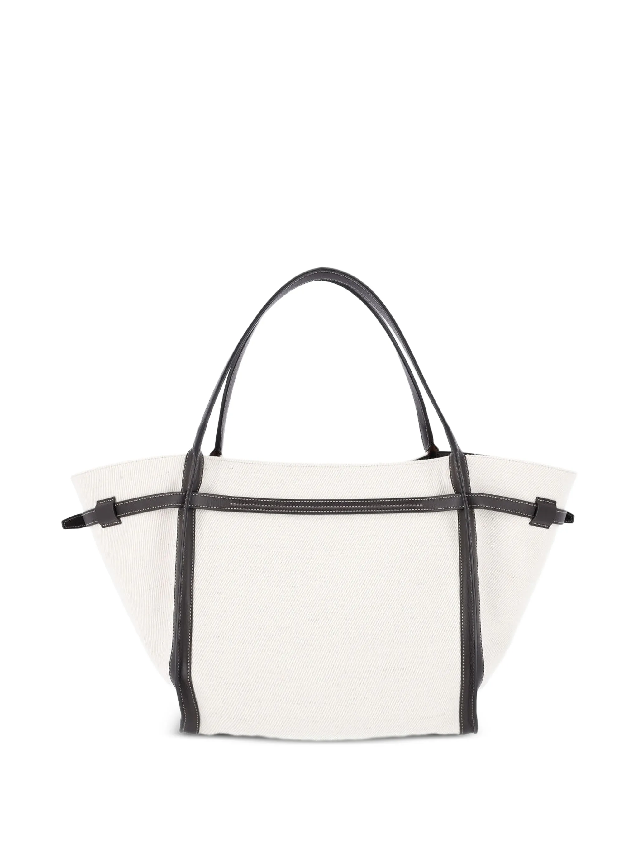T-Signature shopping bag in canvas and leather medium