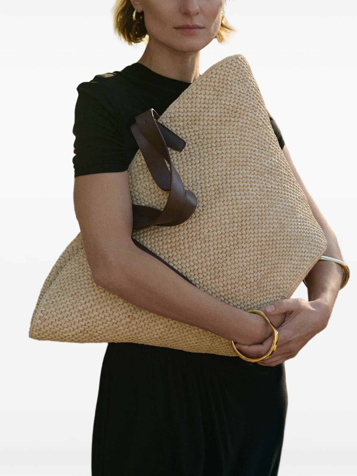 large The Bianca raffia tote bag