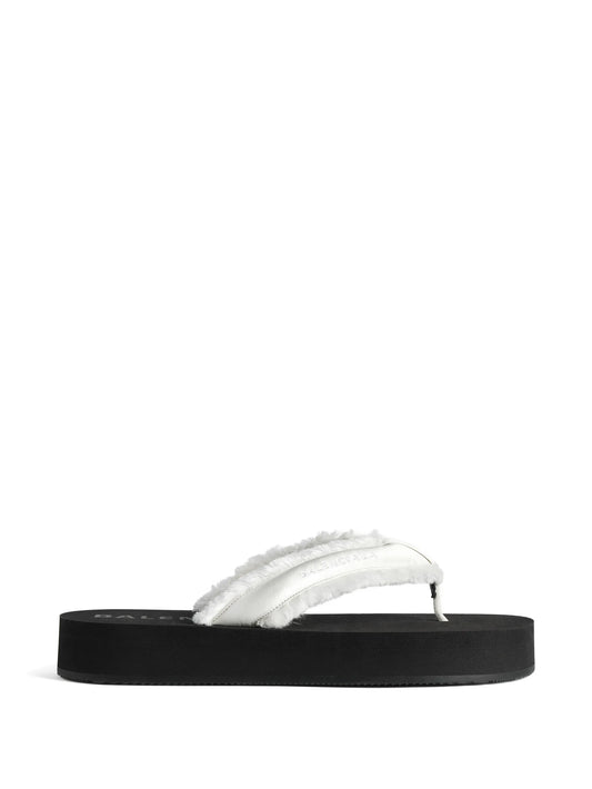 Jet Leg frayed slippers