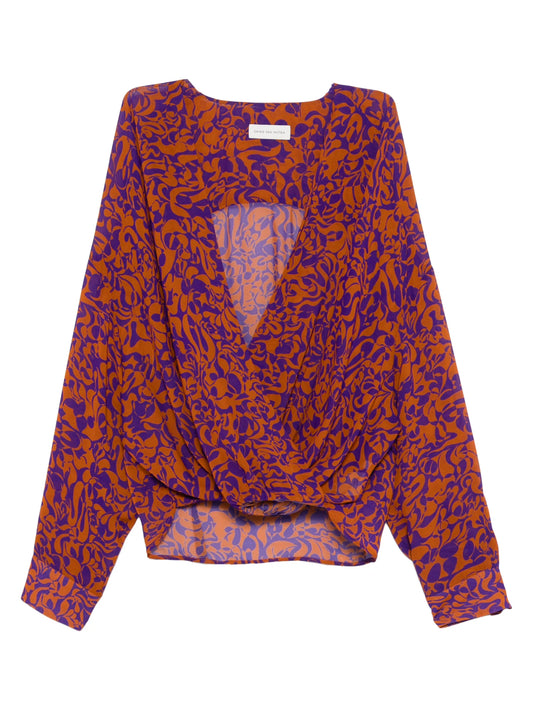 floral V-neck top