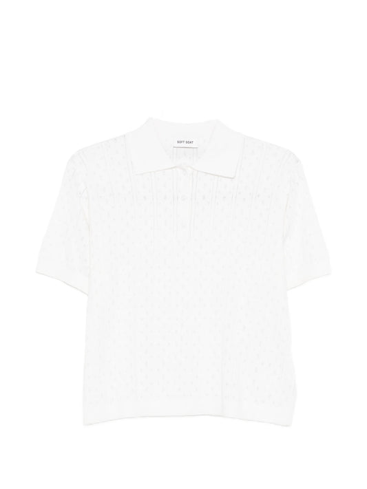 pointelle polo top