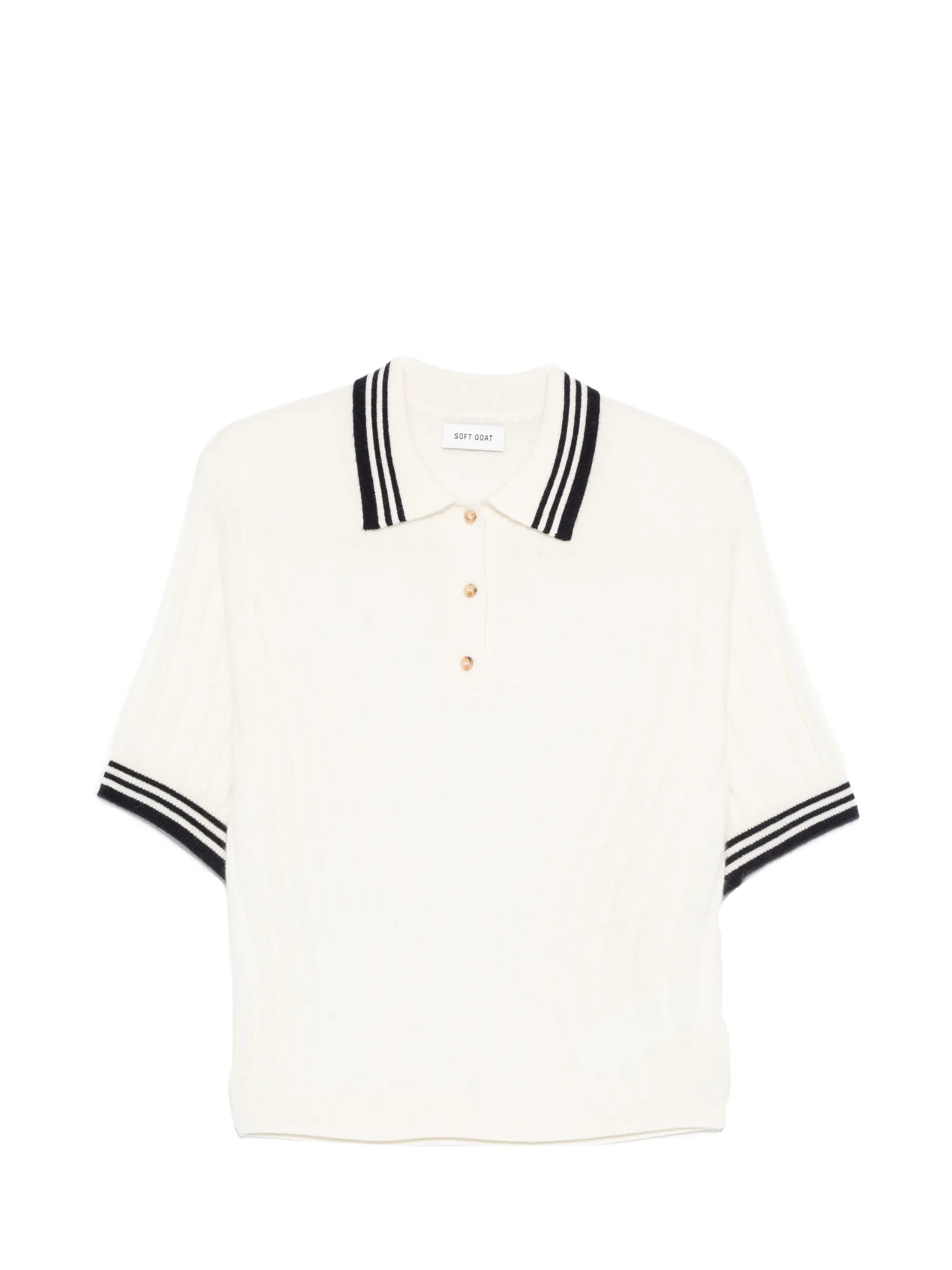 striped-detail polo top