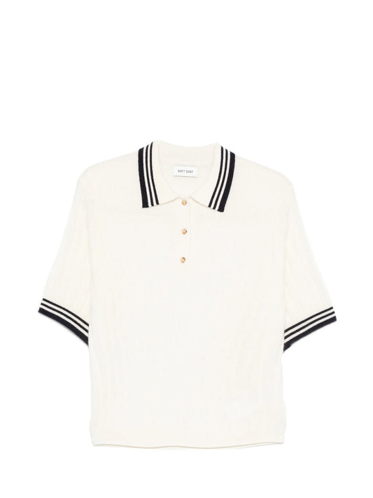 striped-detail polo top