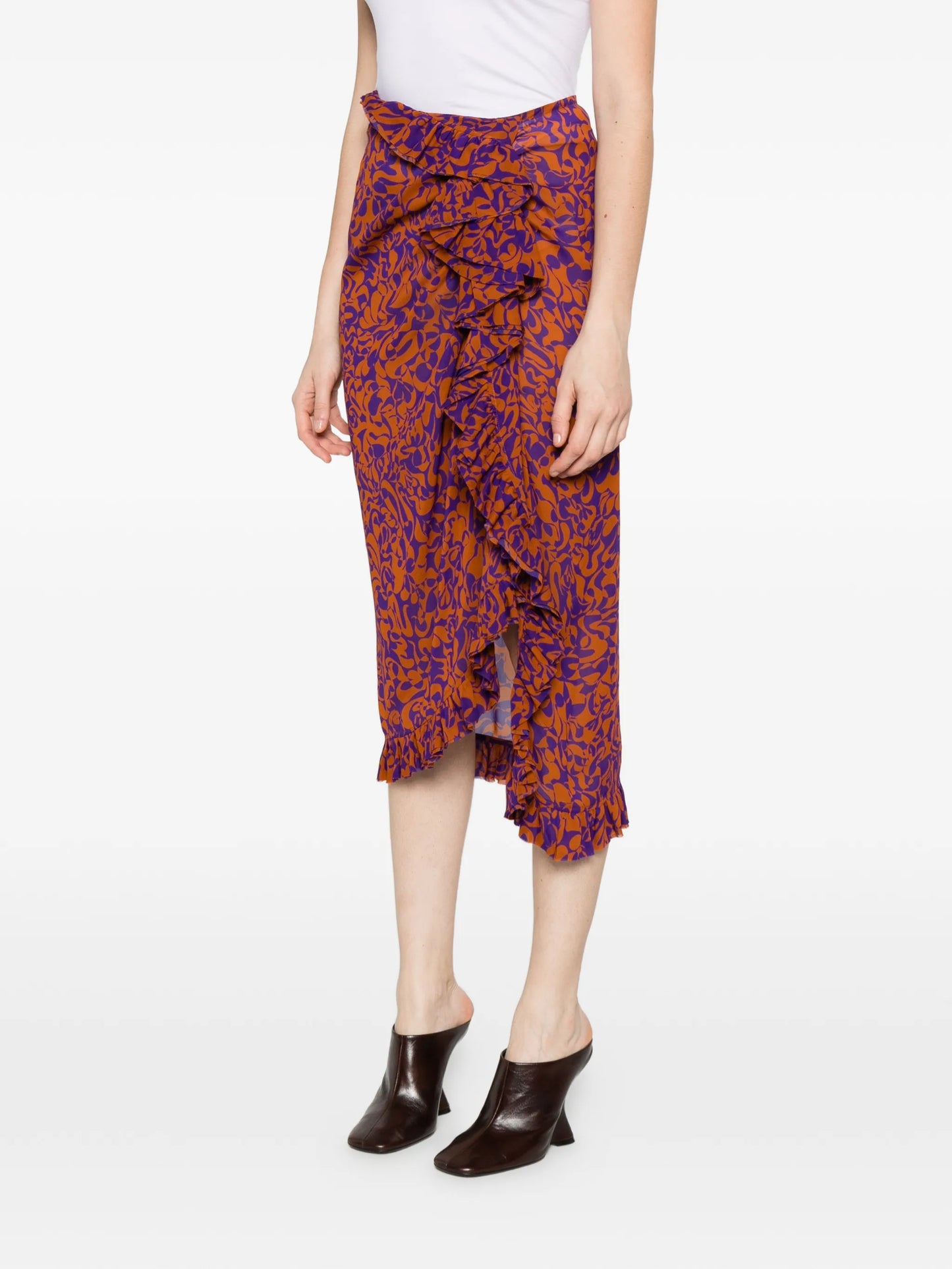 ruffled floral skirt