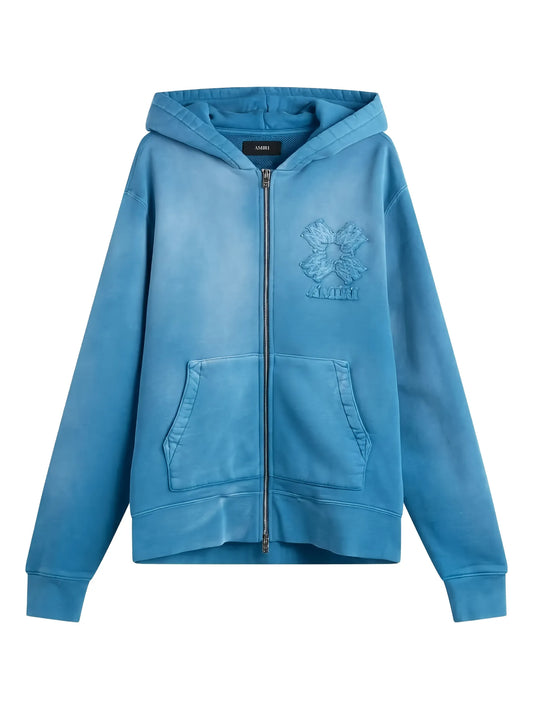 appliqué zip hoodie