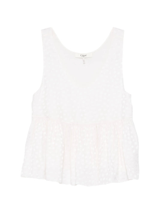 jacquard peplum hem top