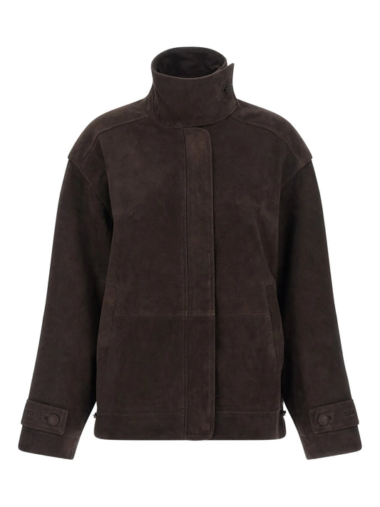 high-neck oversized jacket