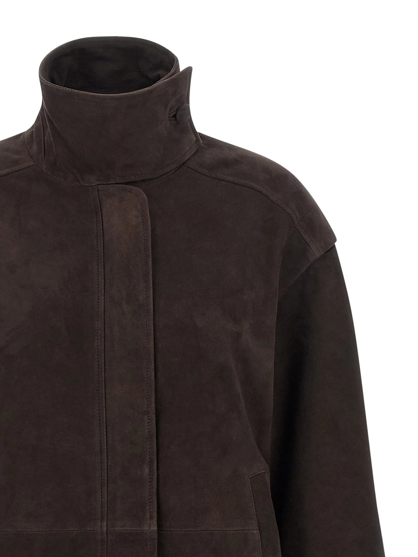 high-neck oversized jacket