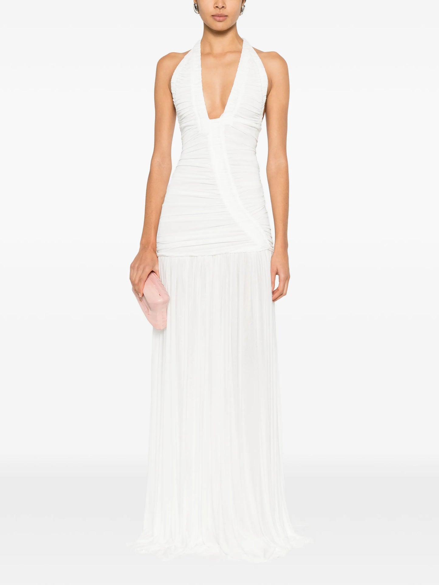 Orion V-neck pleated maxi dress