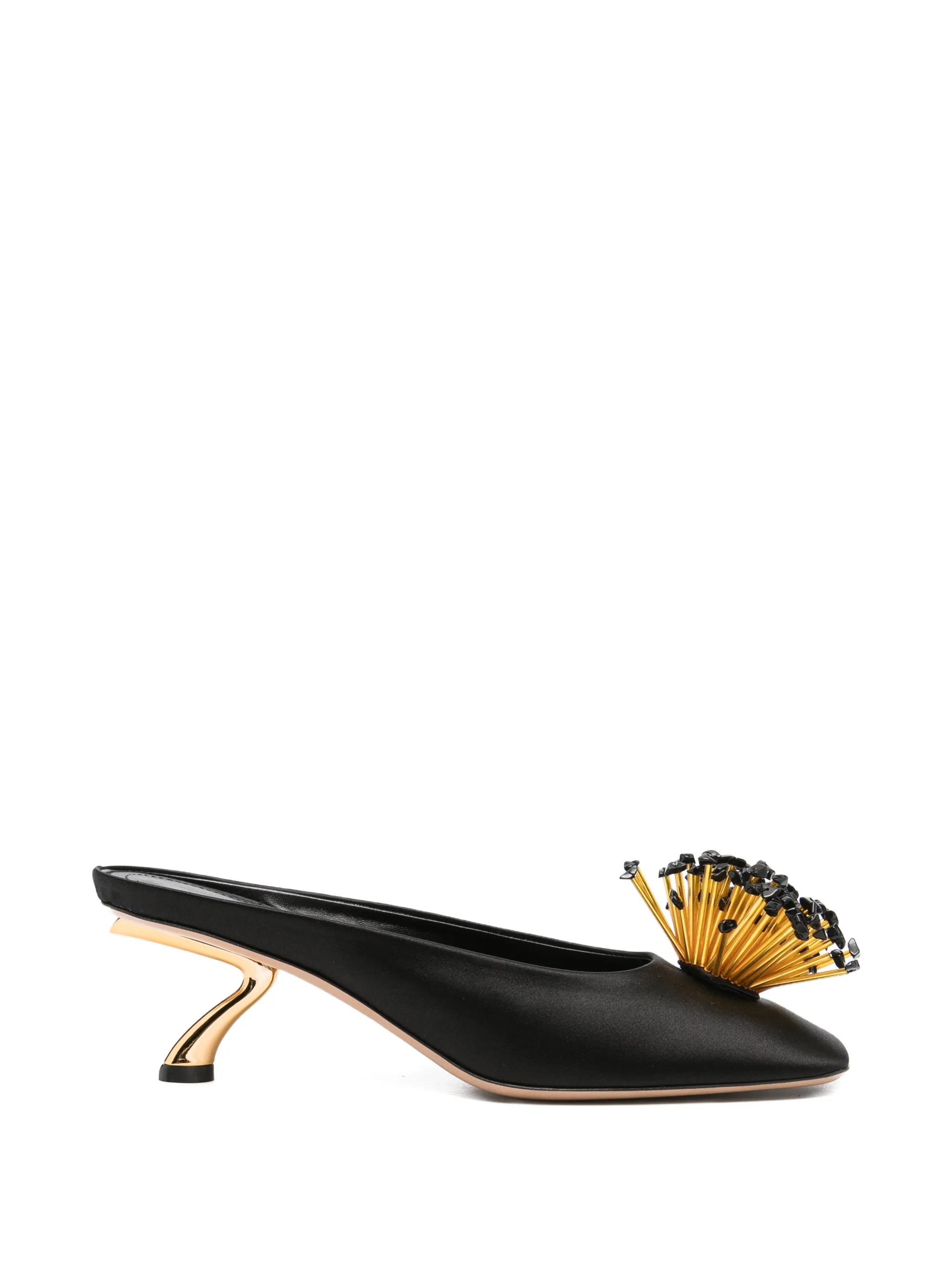S-shaped heel mules