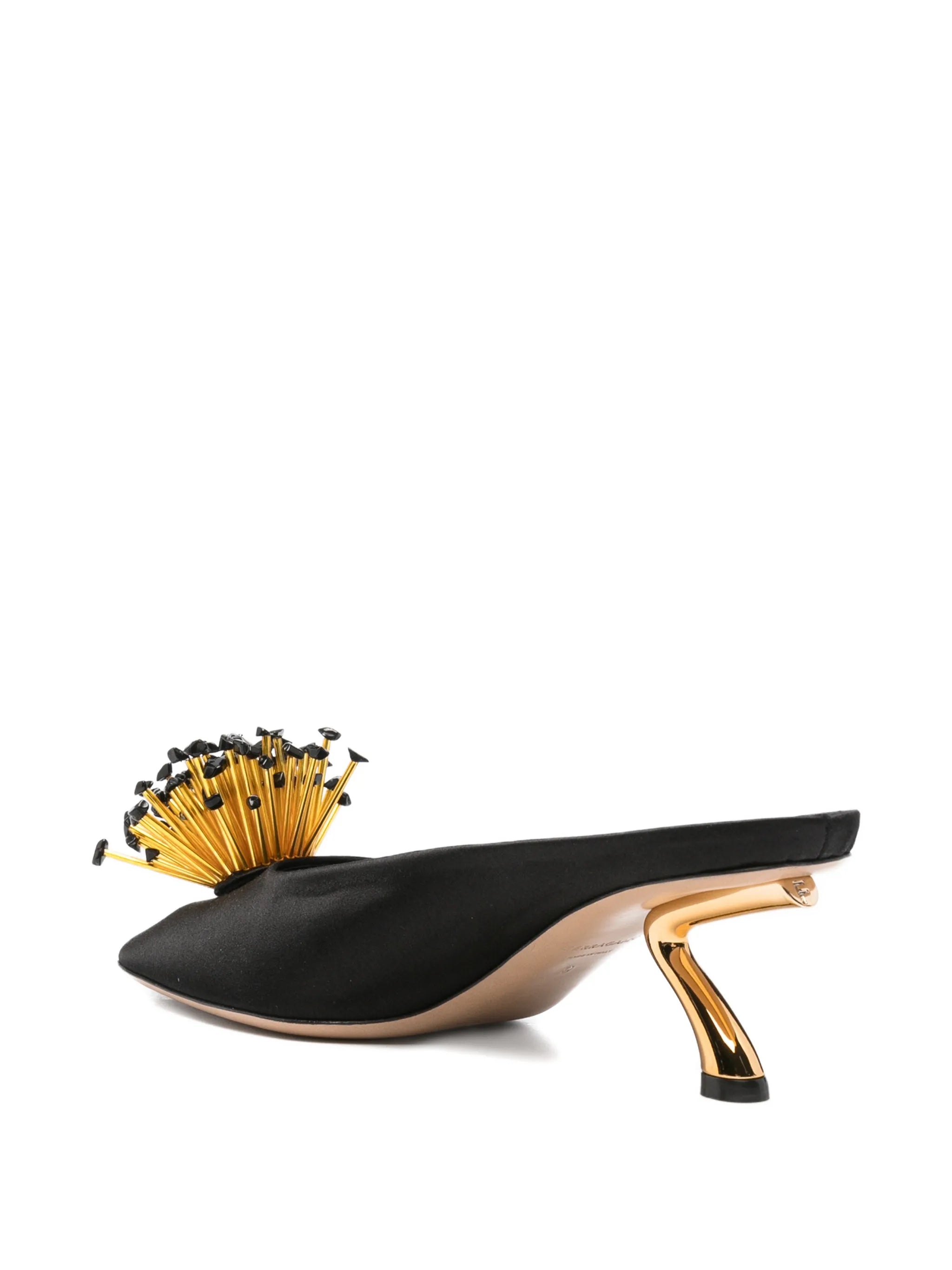 S-shaped heel mules