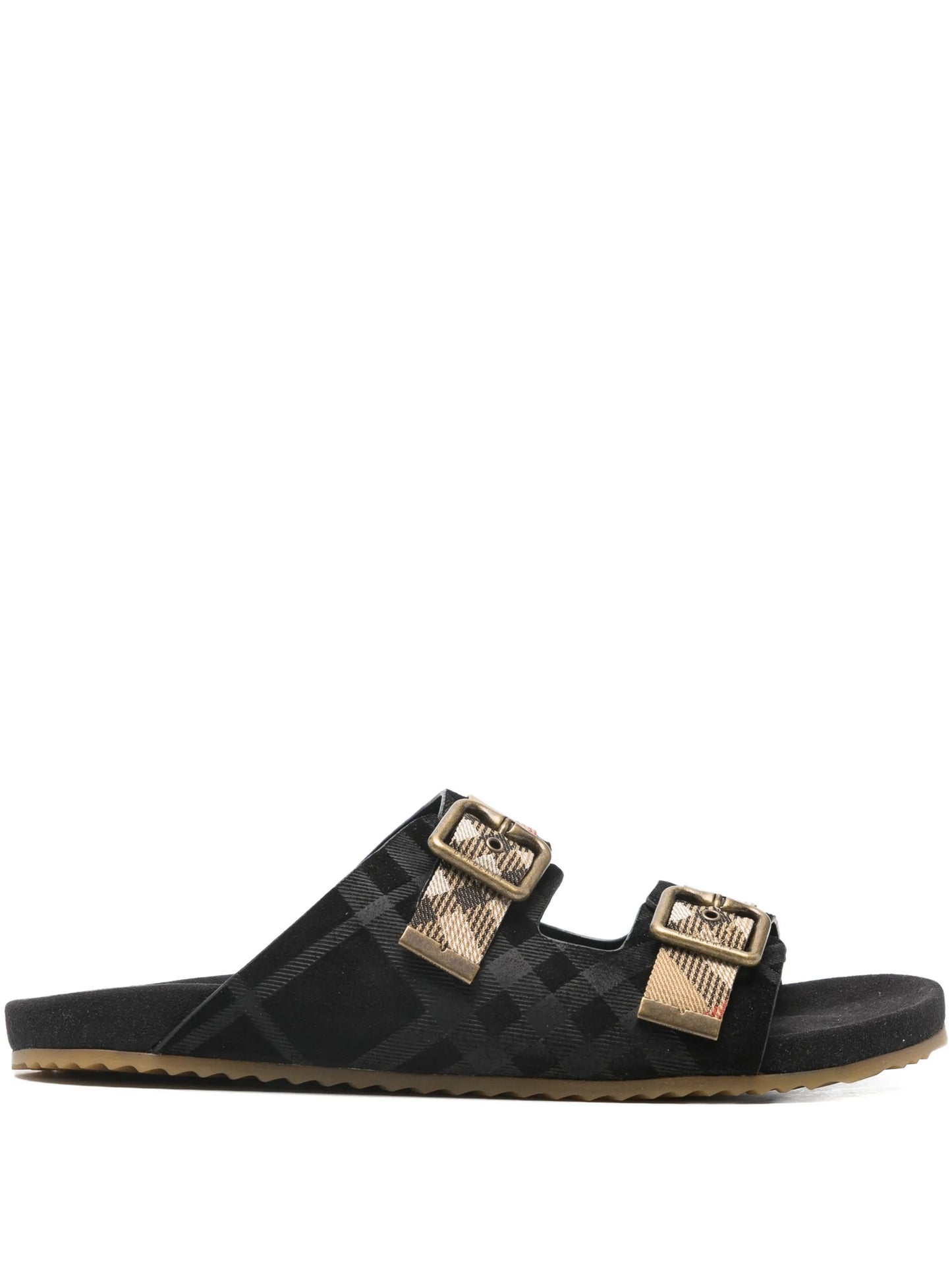 Urchin check suede flat sandals