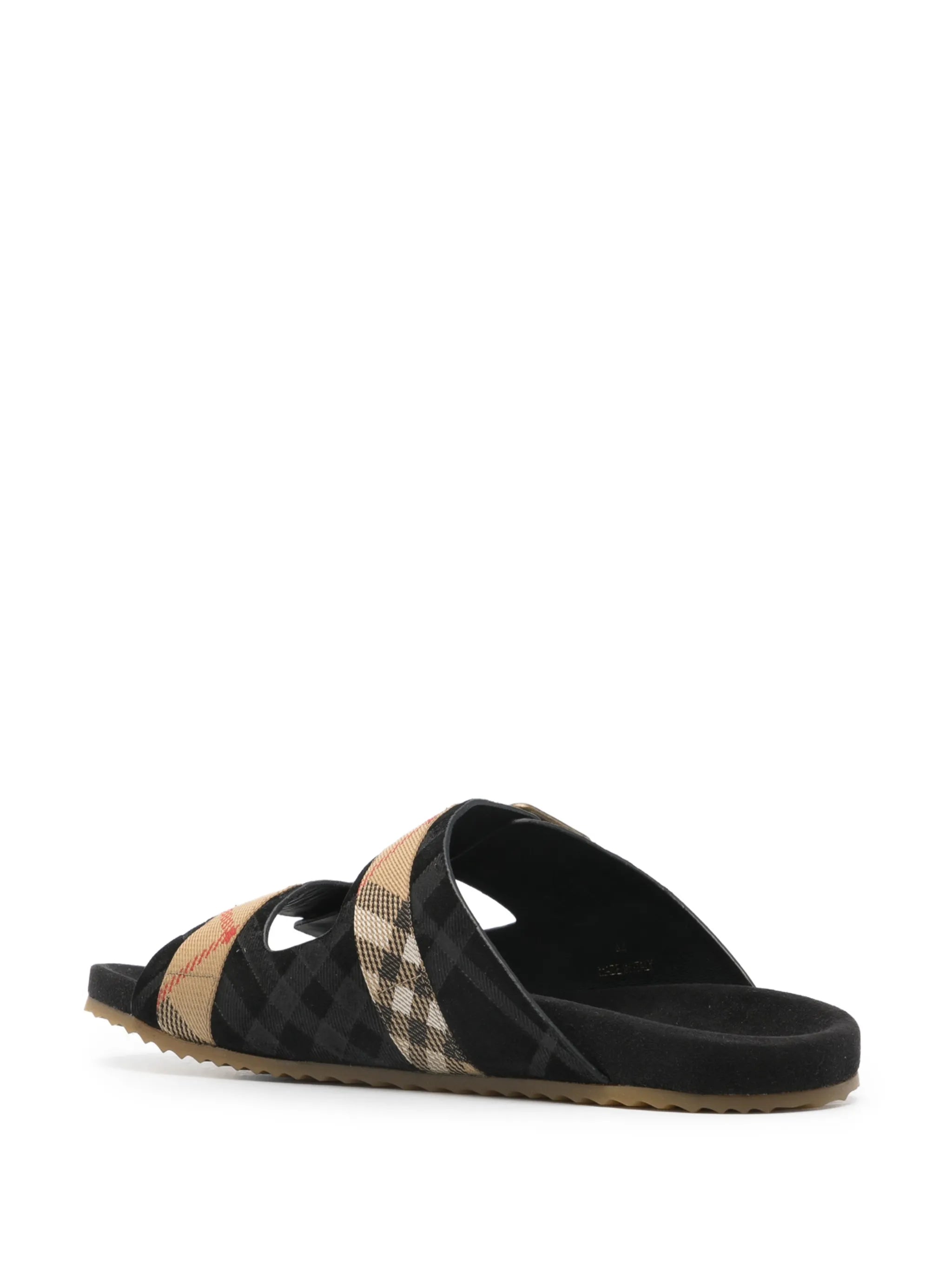 Urchin check suede flat sandals