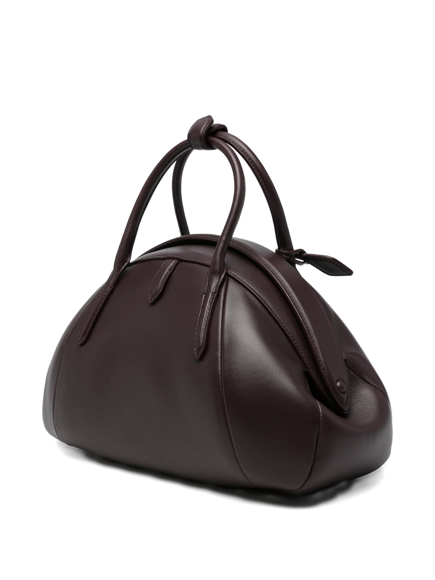 dome-shaped leather tote bag