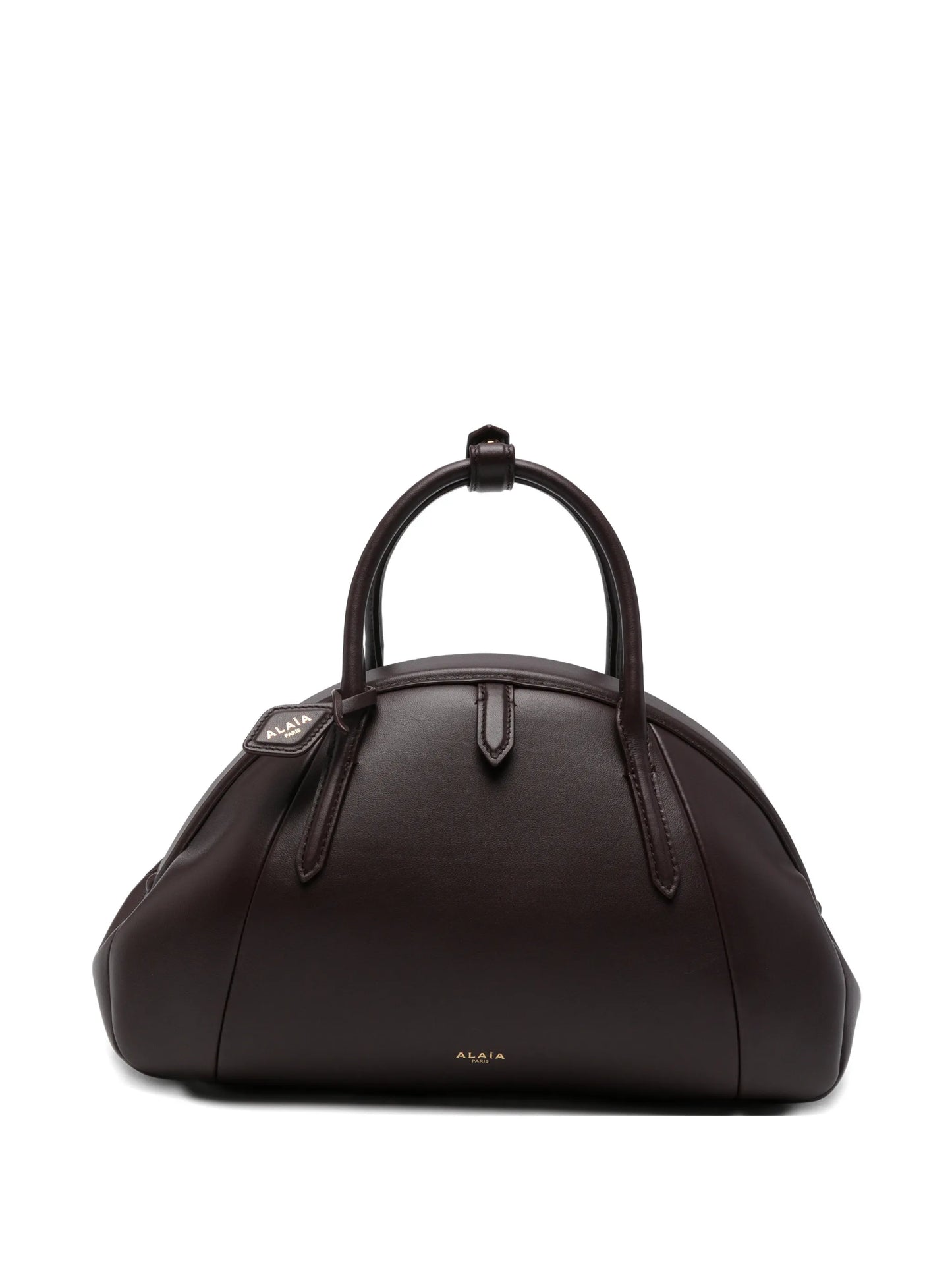 dome-shaped leather tote bag