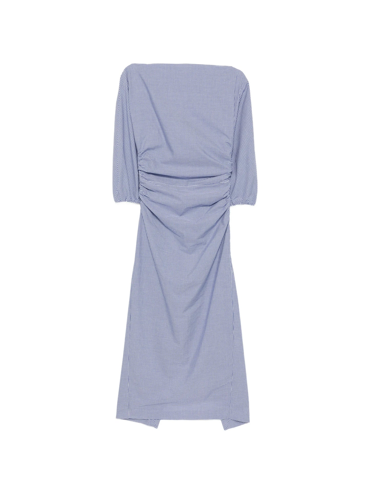 Ezra gingham-print gathered midi dress