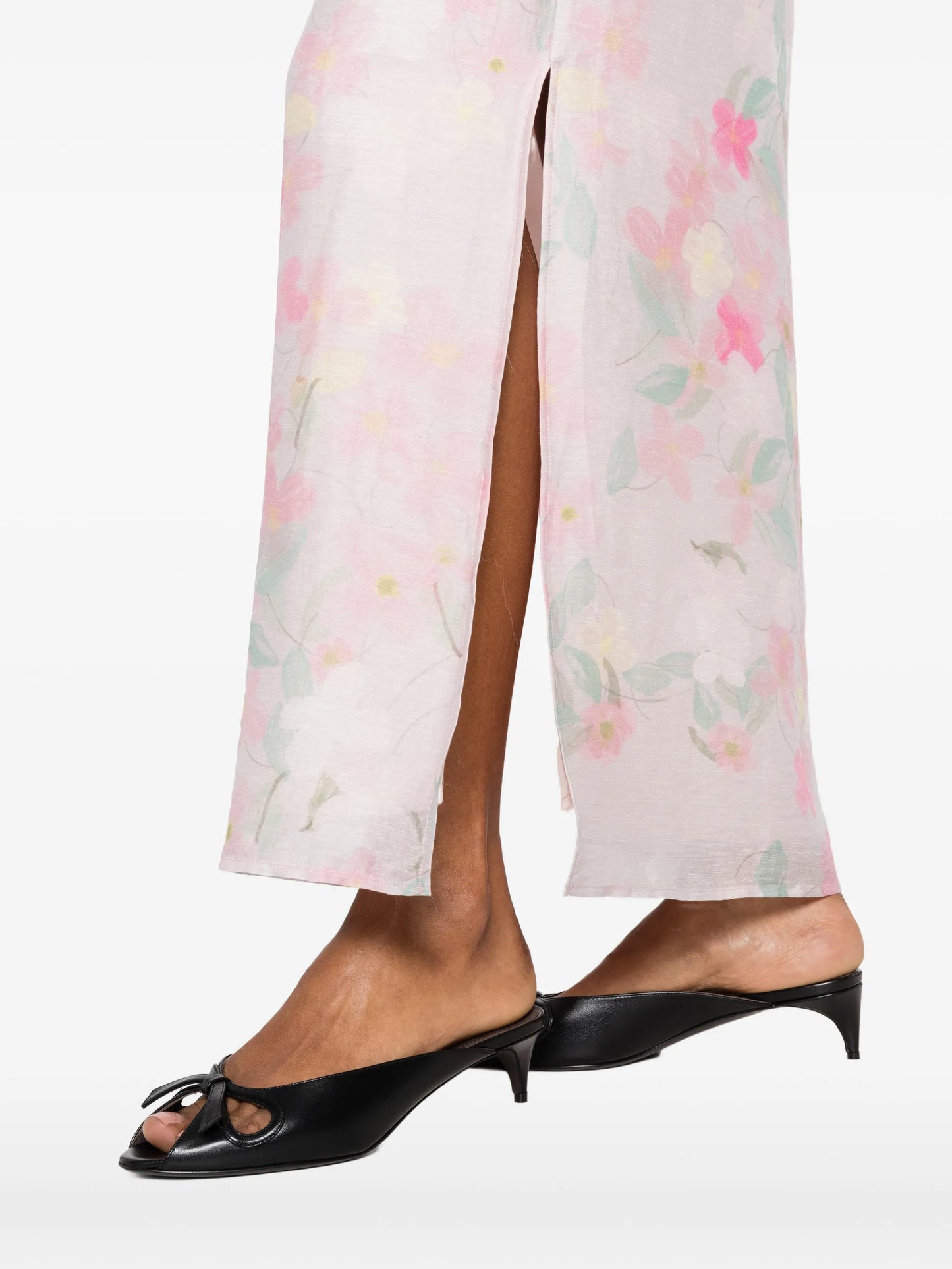 Elora floral-print strapless midi dress