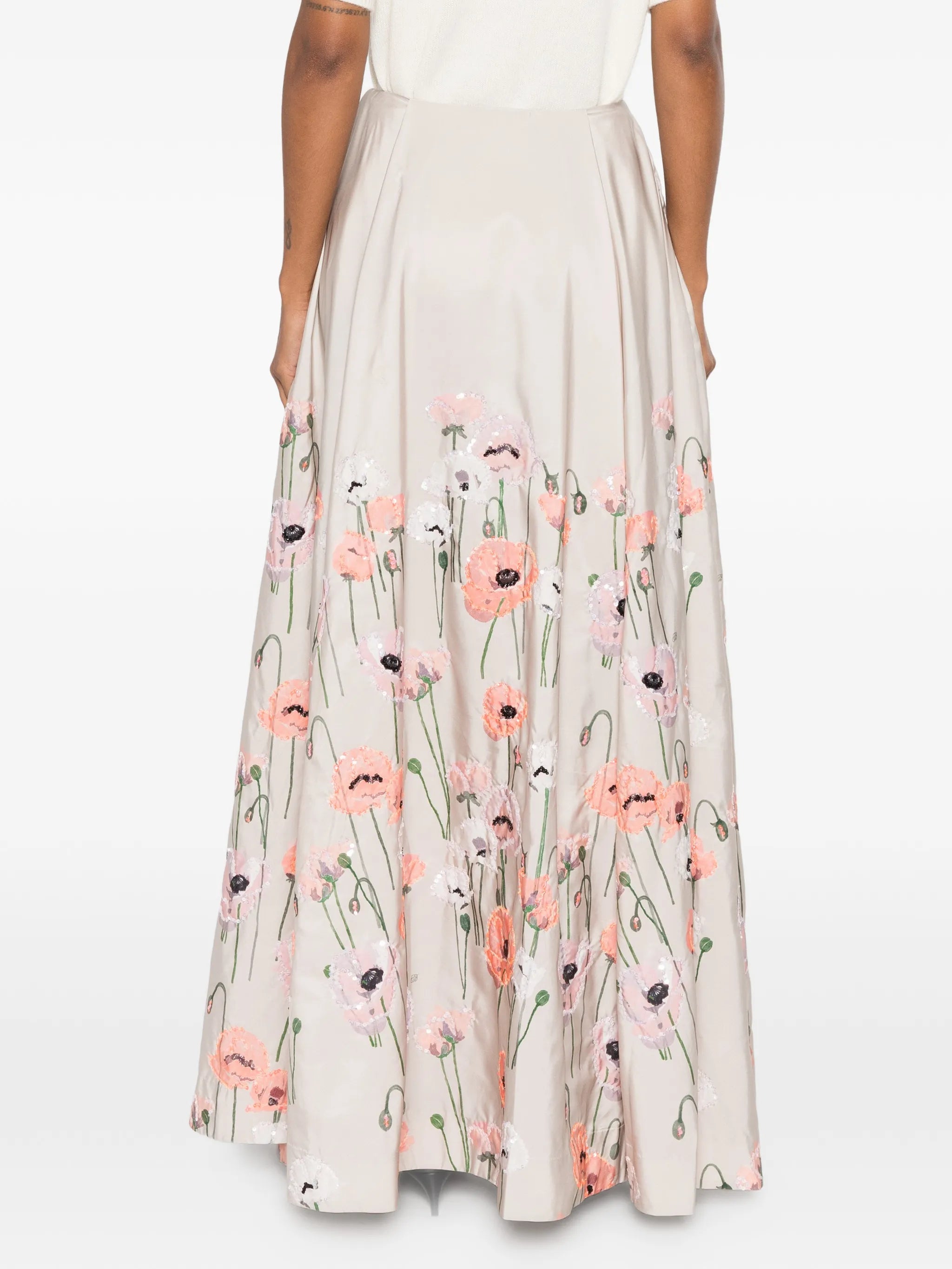 Kennedy floral-embroidered maxi skirt