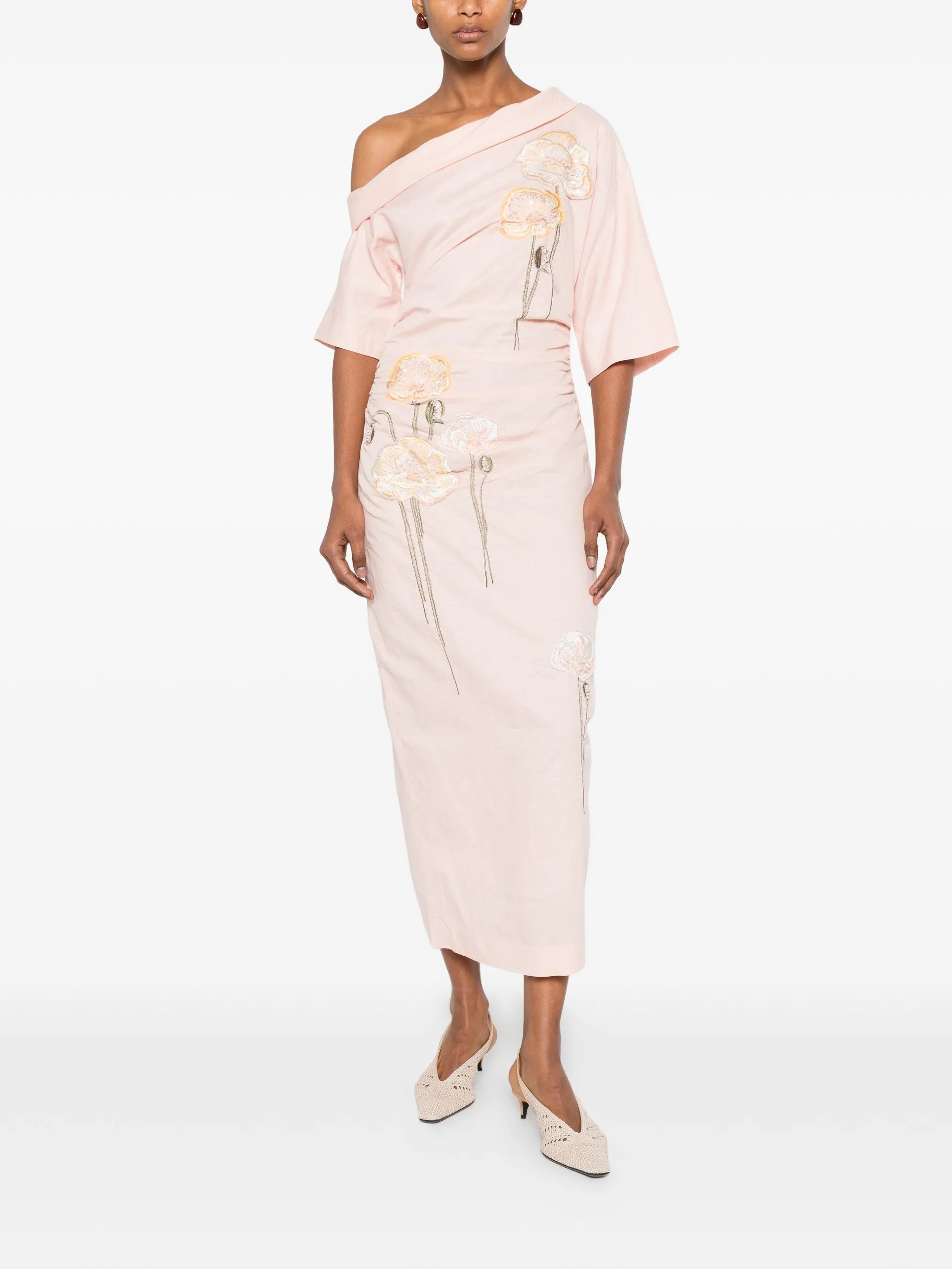 Bowery floral-embroidered dress
