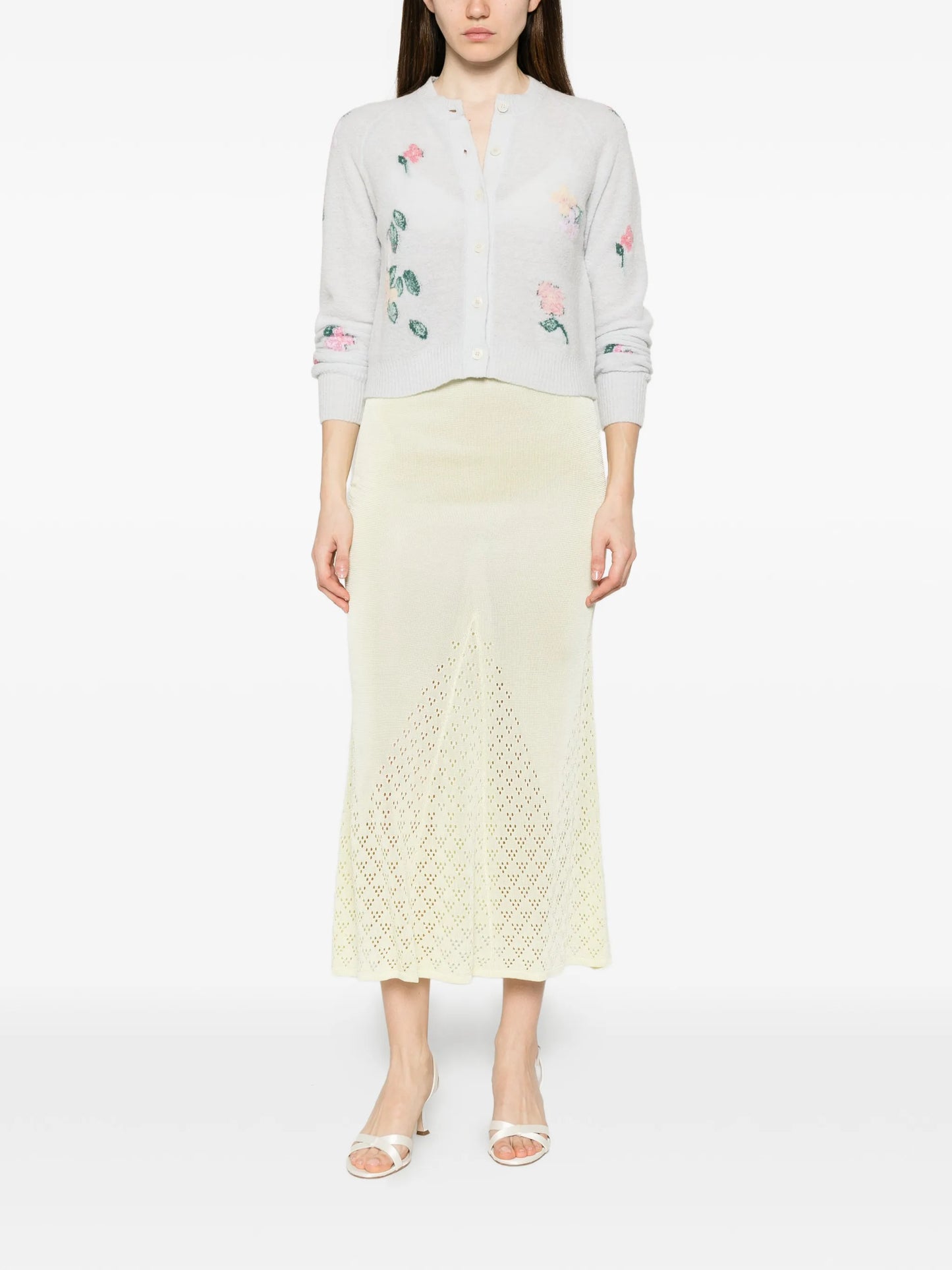 Clemence floral-intarsia cardigan