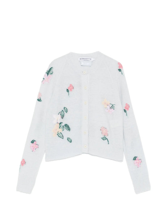 Clemence floral-intarsia cardigan