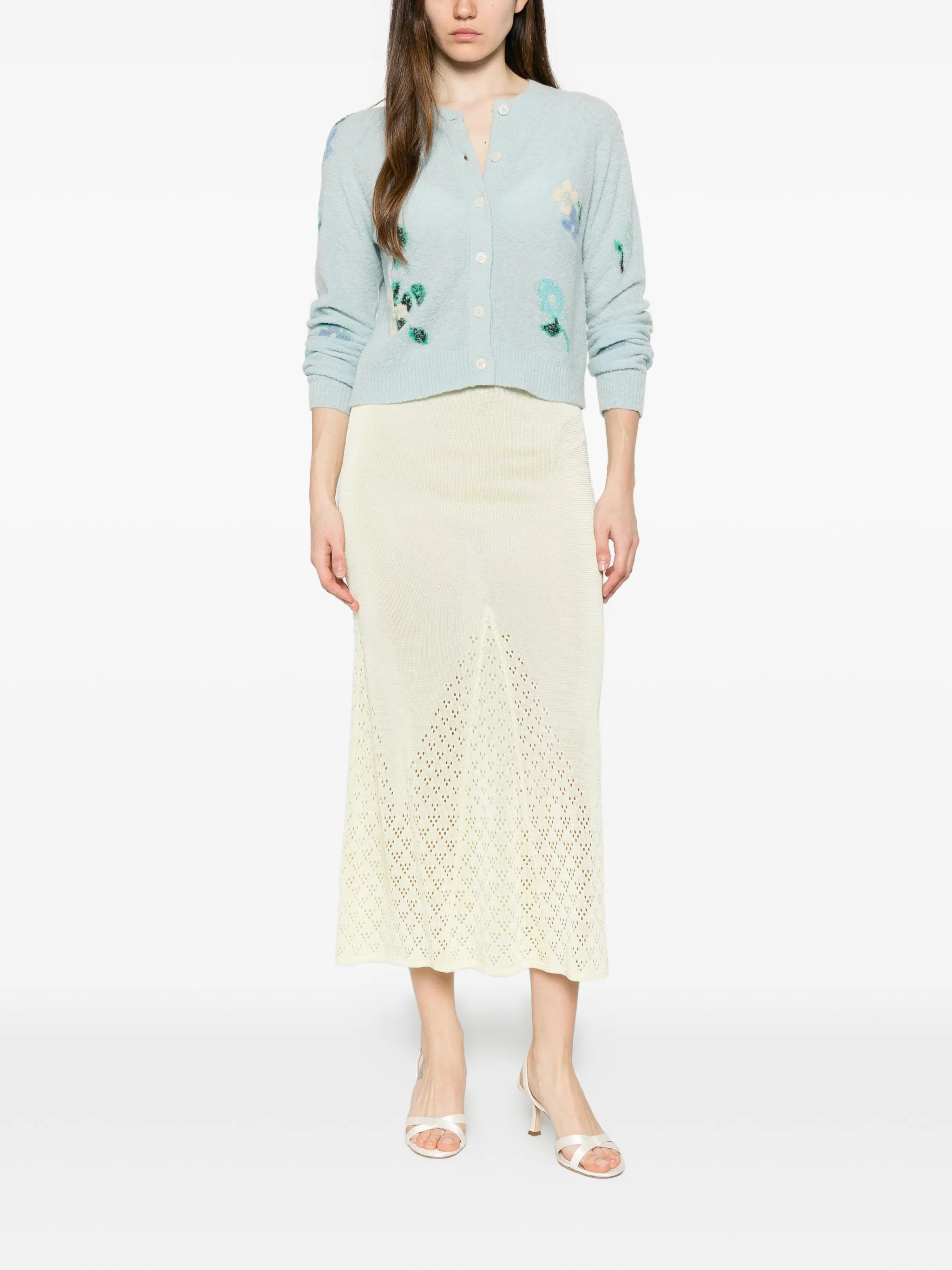 Clemence floral-intarsia cardigan