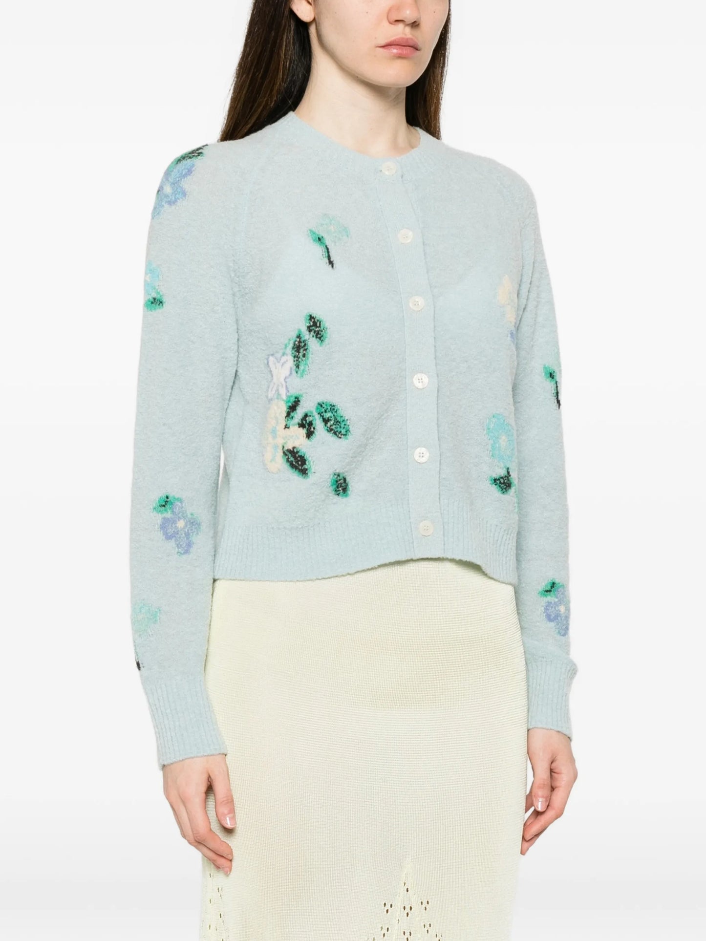 Clemence floral-intarsia cardigan