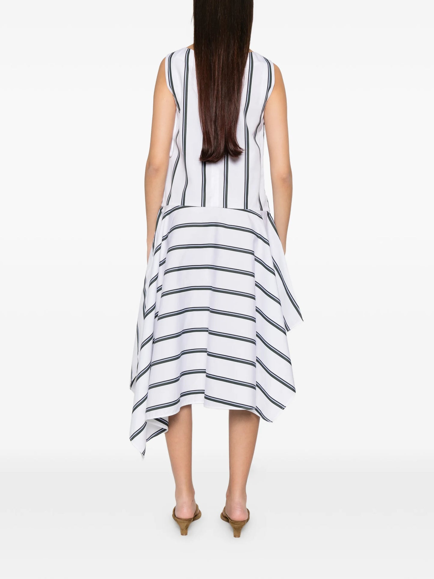 Beatriz striped handkerchief-hem dress