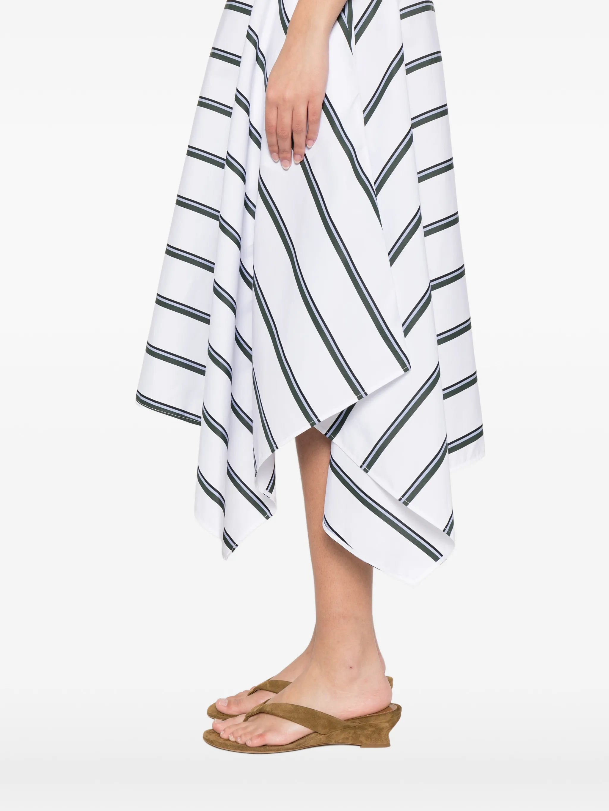 Beatriz striped handkerchief-hem dress