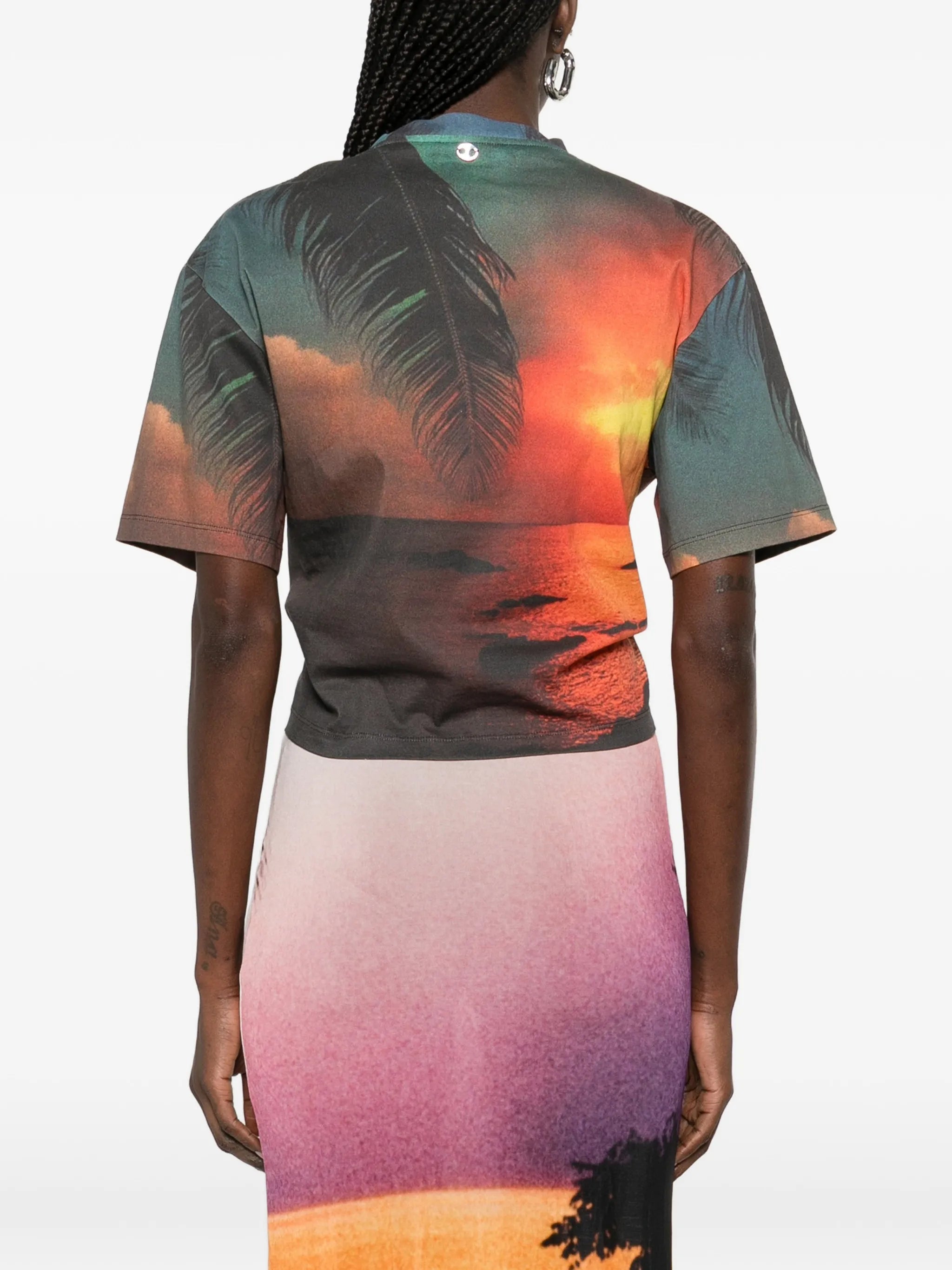 ring fireworks-print T-shirt