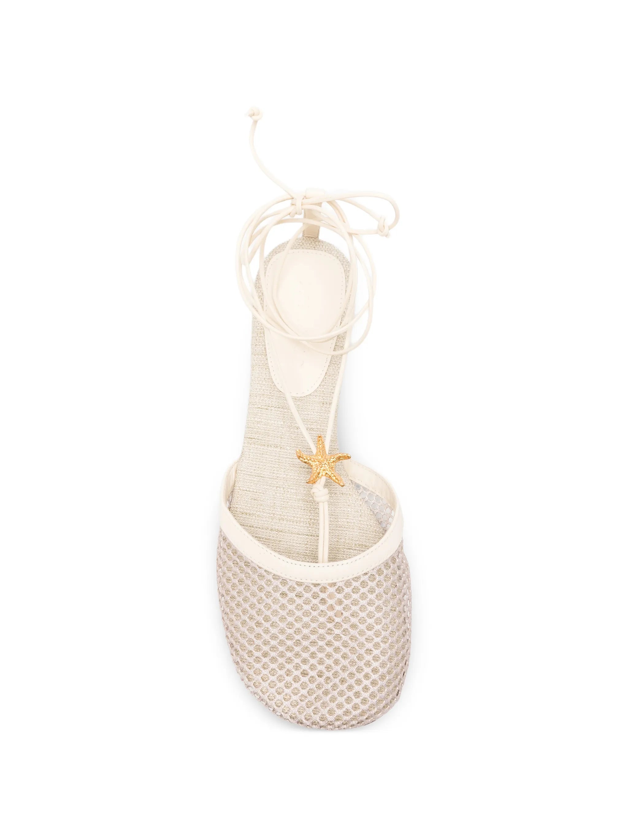 starfish-detail lace-up mules